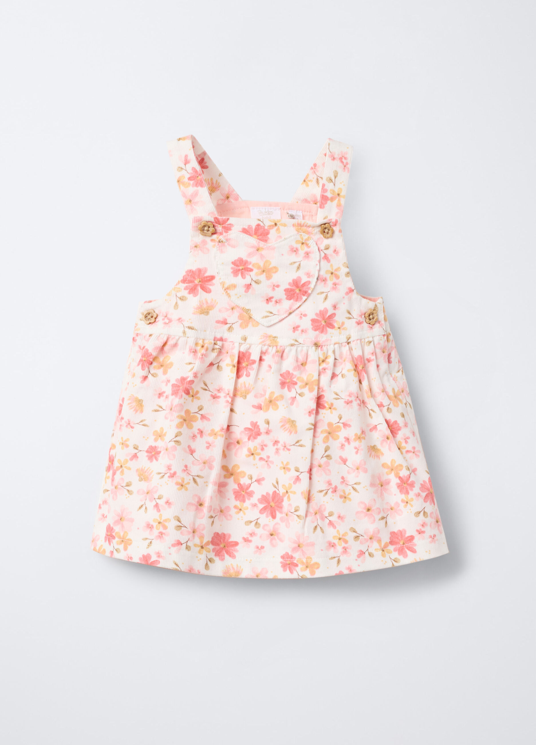 Vestito-salopette in costina di velluto neonata_0