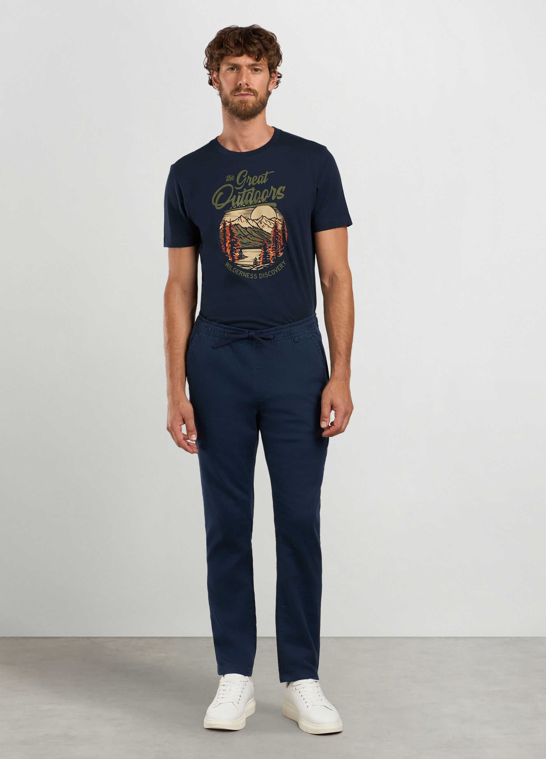 Joggers slim fit in misto cotone uomo_0