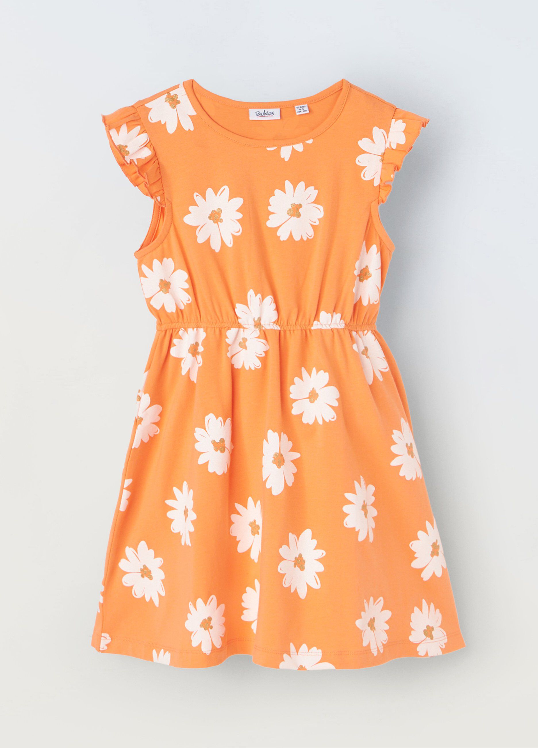 Vestito in cotone stretch a fiori bambina_0