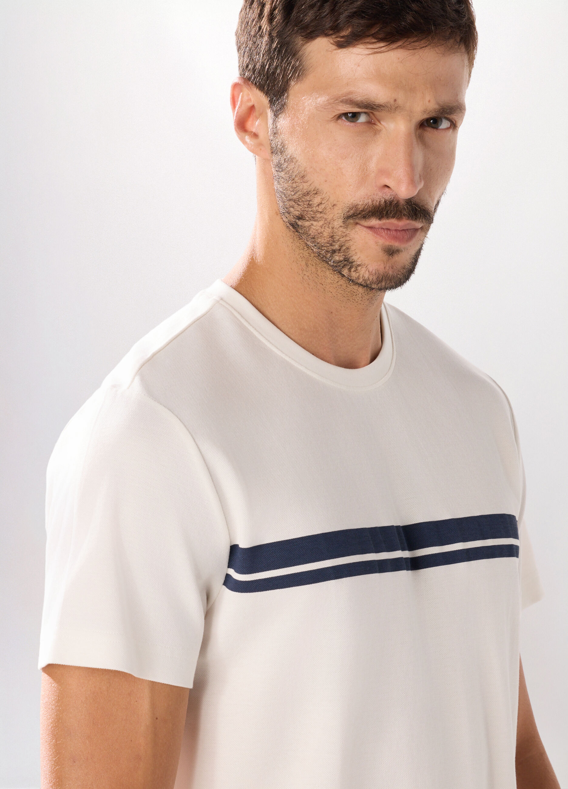 Pigiama corto in piquet di cotone uomo_2