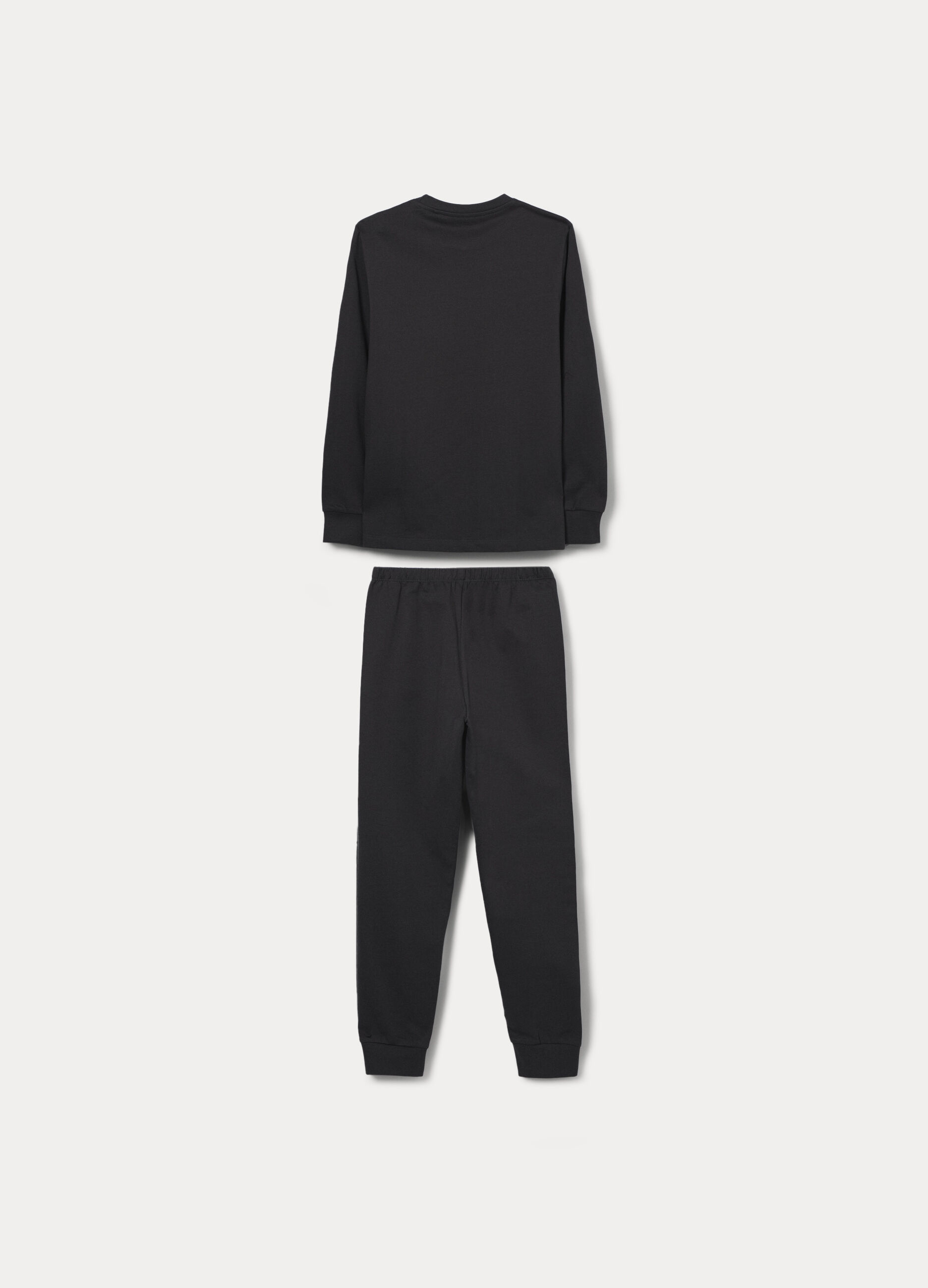 Set pigiama lungo in puro cotone fleece ragazzo_1