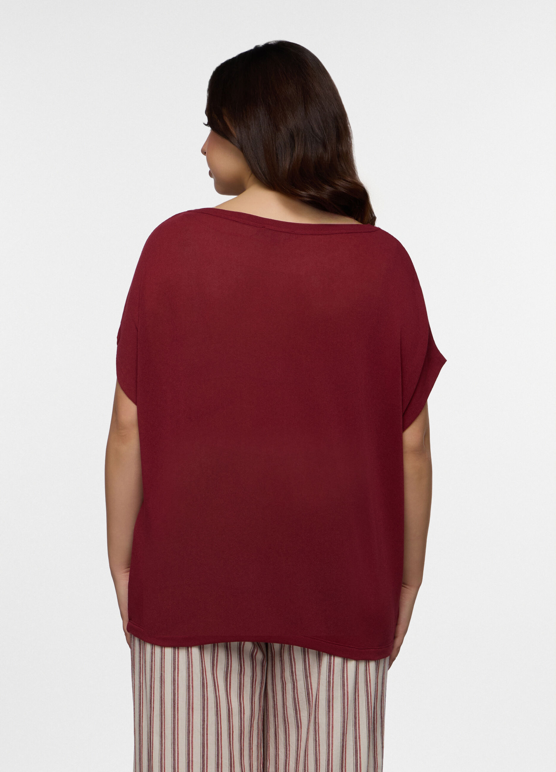 T-shirt girocollo stretch donna curvy_1