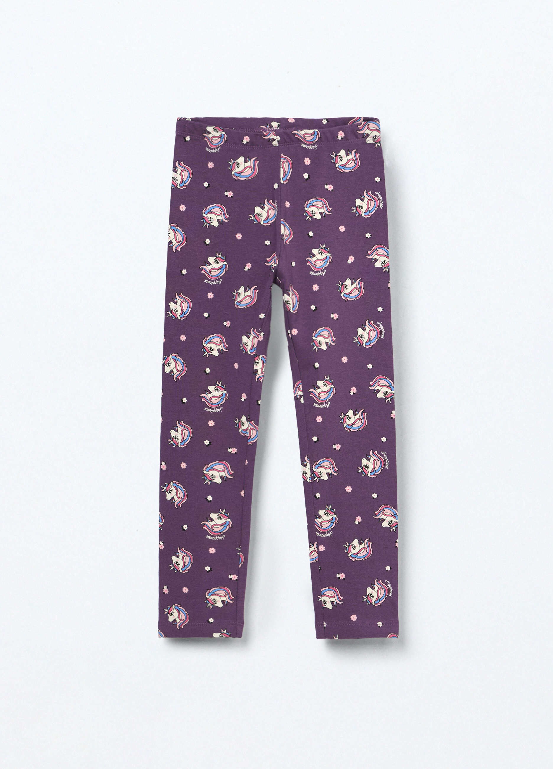 Leggings in jersey di cotone stretch bambina_0
