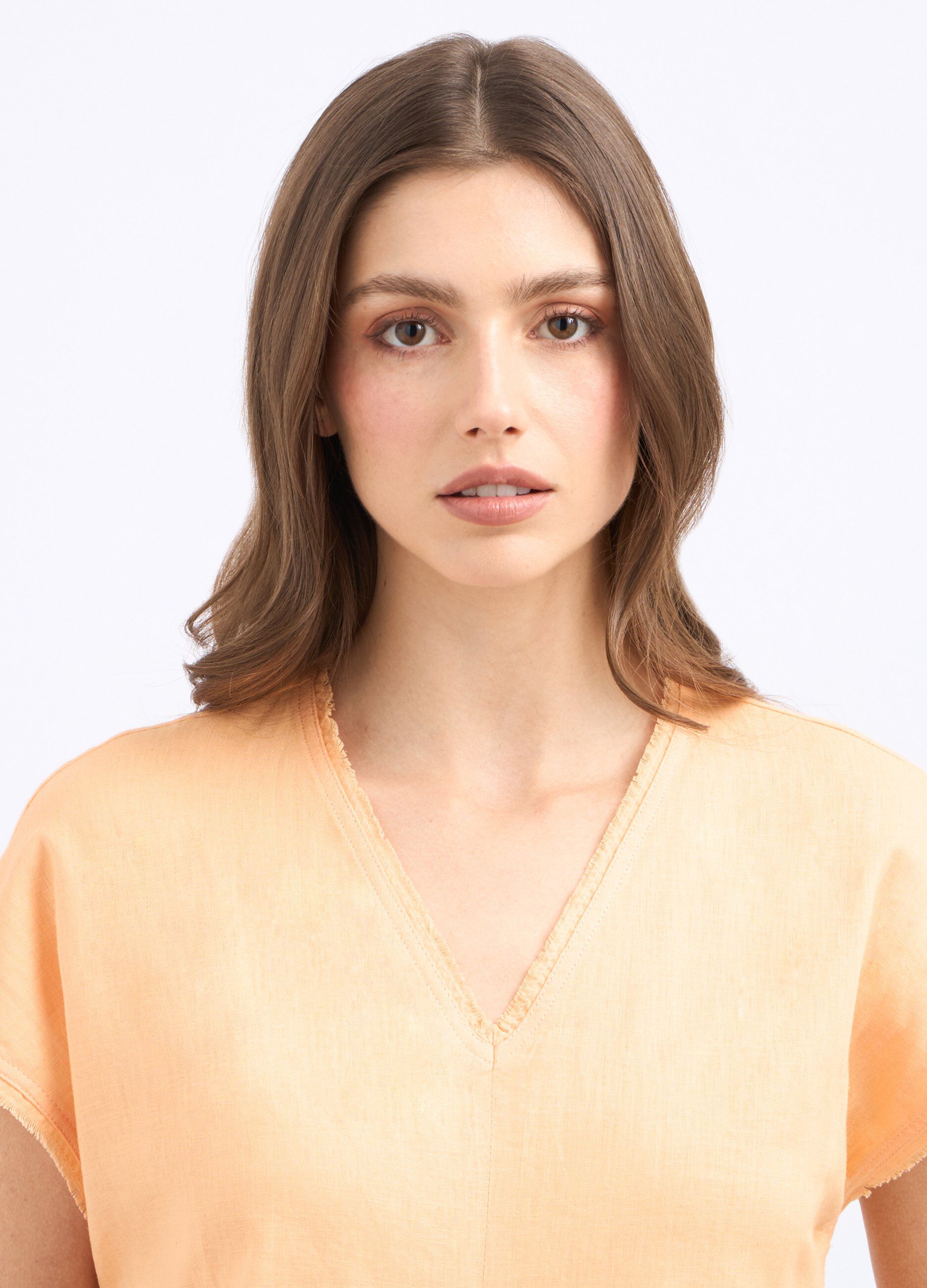 T-shirt in misto lino donna_2