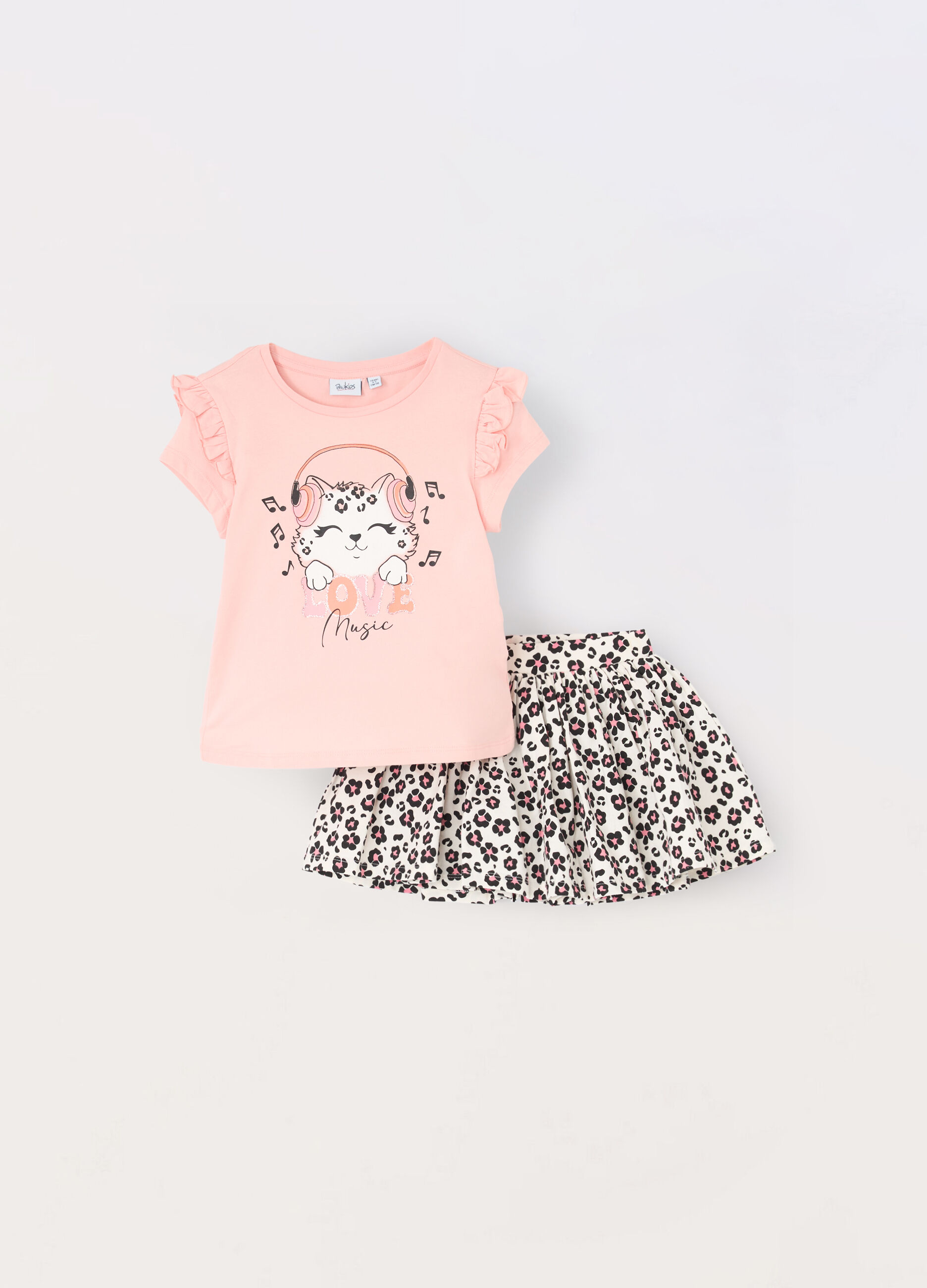 Jogging set in jersey di cotone stretch bambina_0