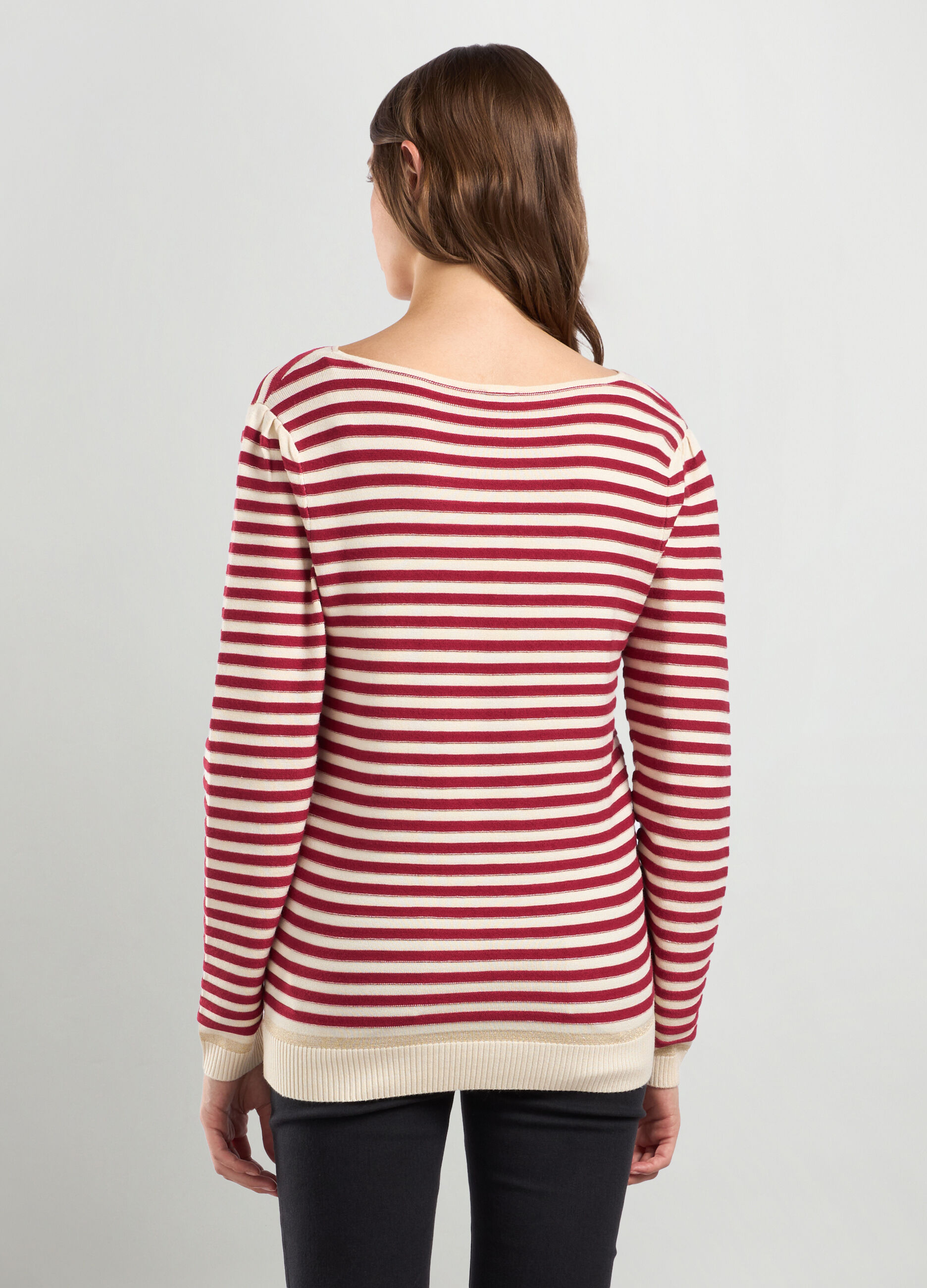 Pullover misto viscosa a righe donna_1