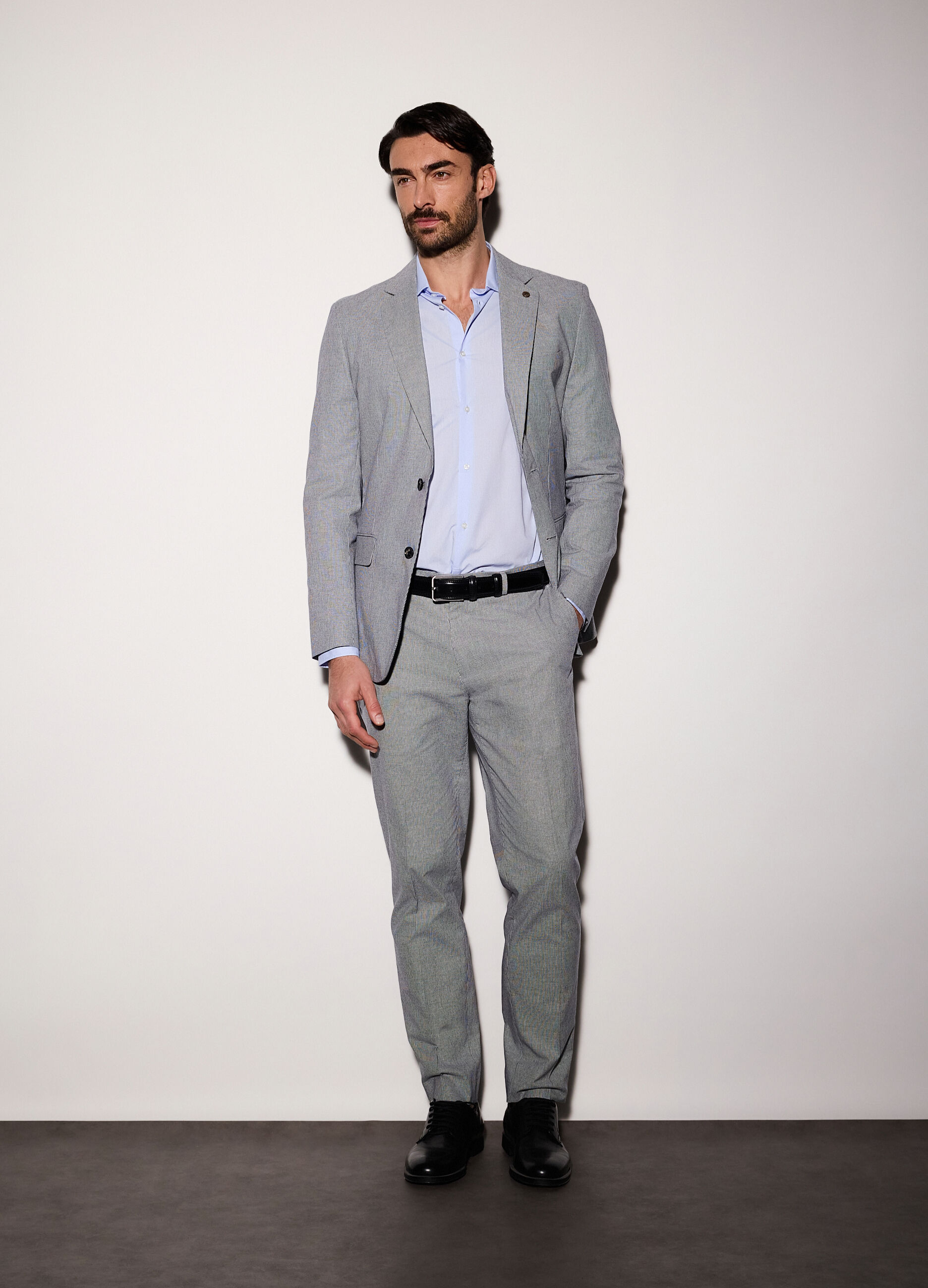 Blazer regular fit in cotone stretch uomo_0