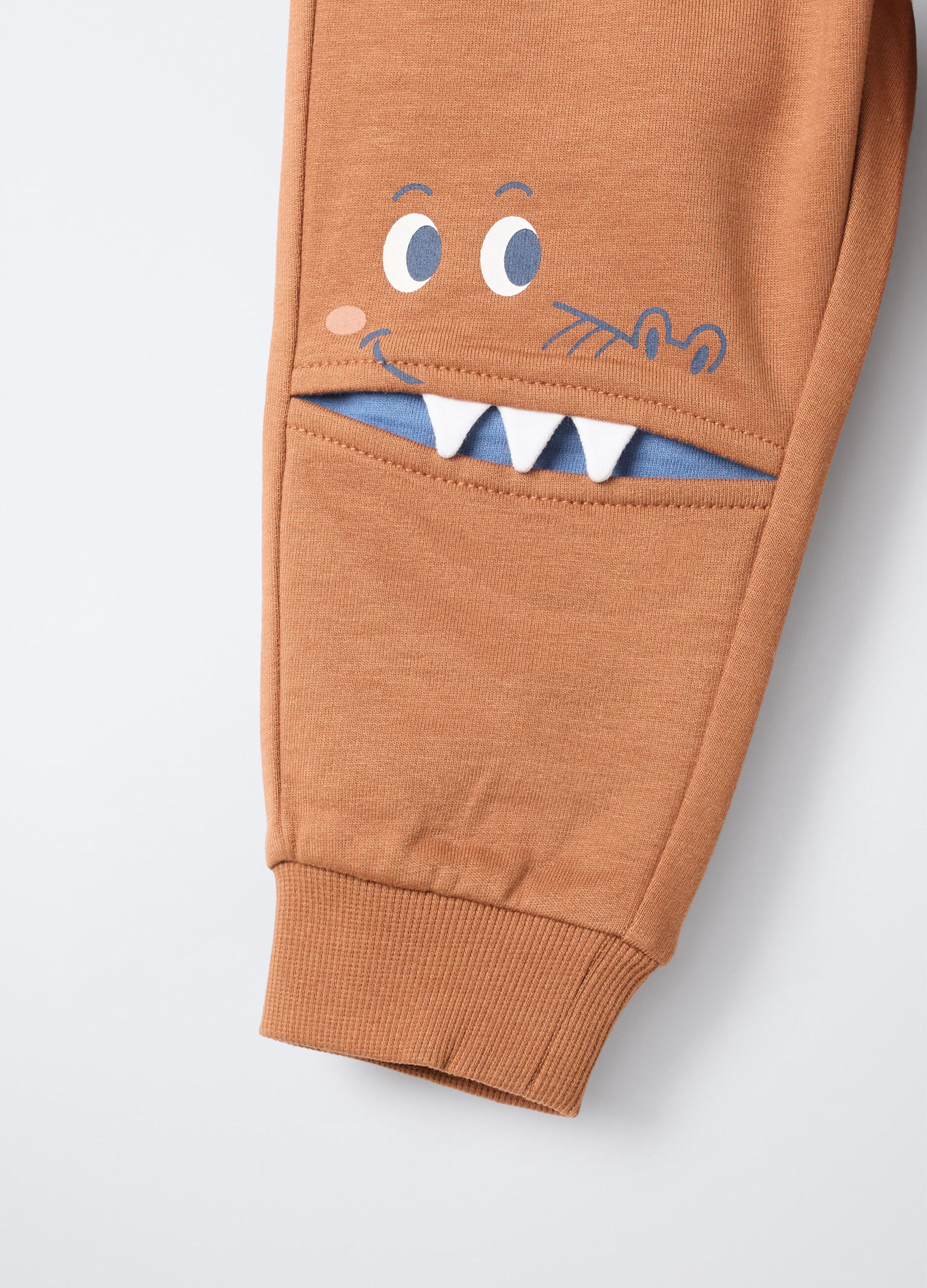 Jogger in puro cotone garzato bimbo_2