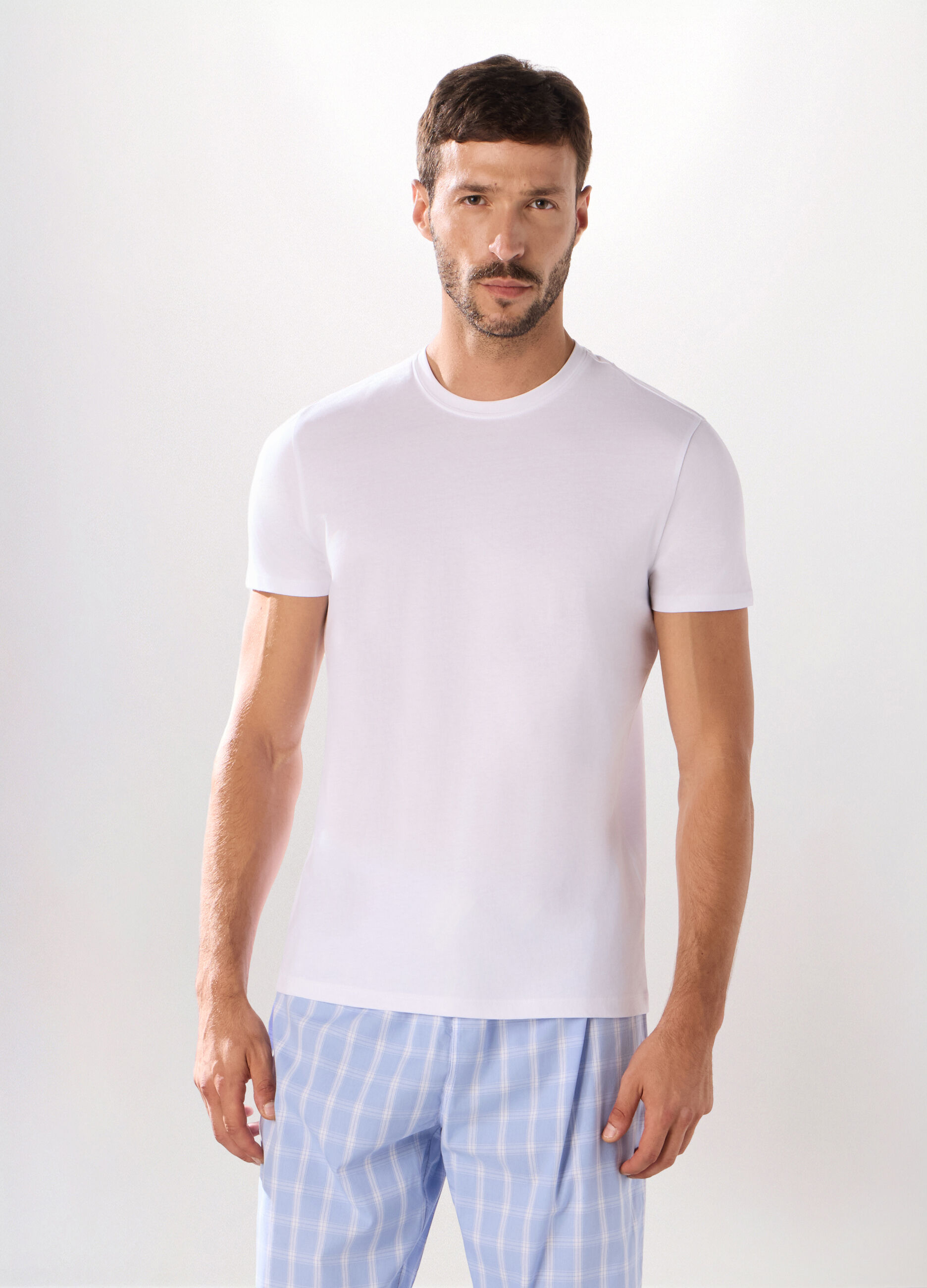 Maglietta intima girocollo in puro cotone uomo_0