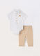 Completino in jersey stretch con body e pantalone neonato_0