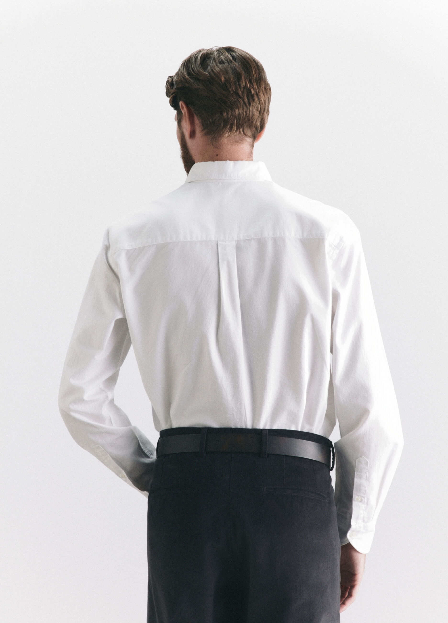 Camicia regular fit colletto button down in cotone uomo