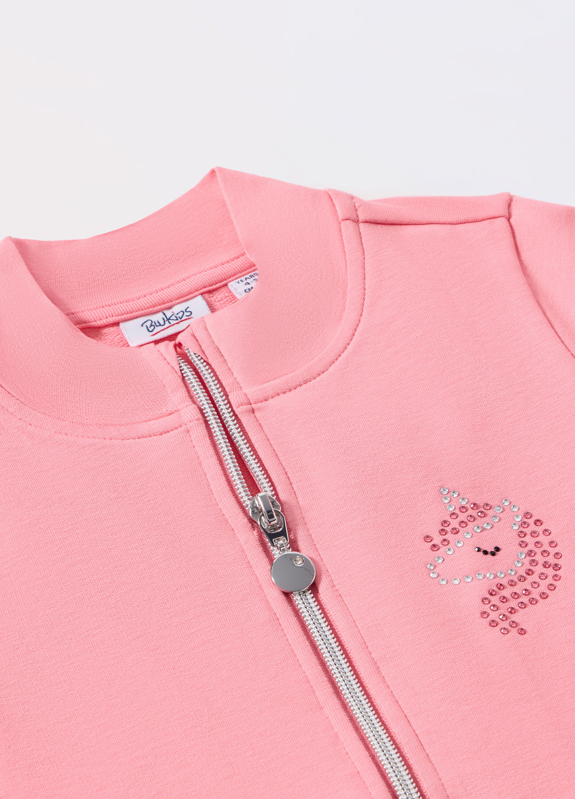 Felpa full zip in cotone stretch bambina_1