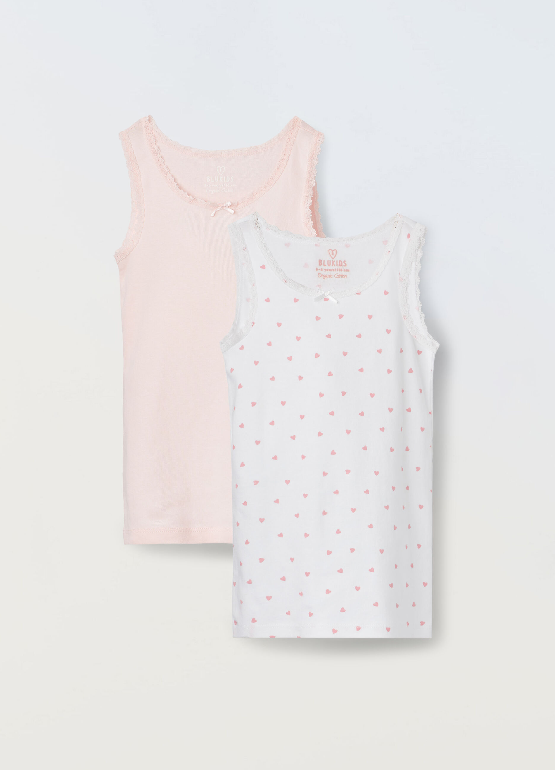 Pack 2 canotte in puro cotone bambina