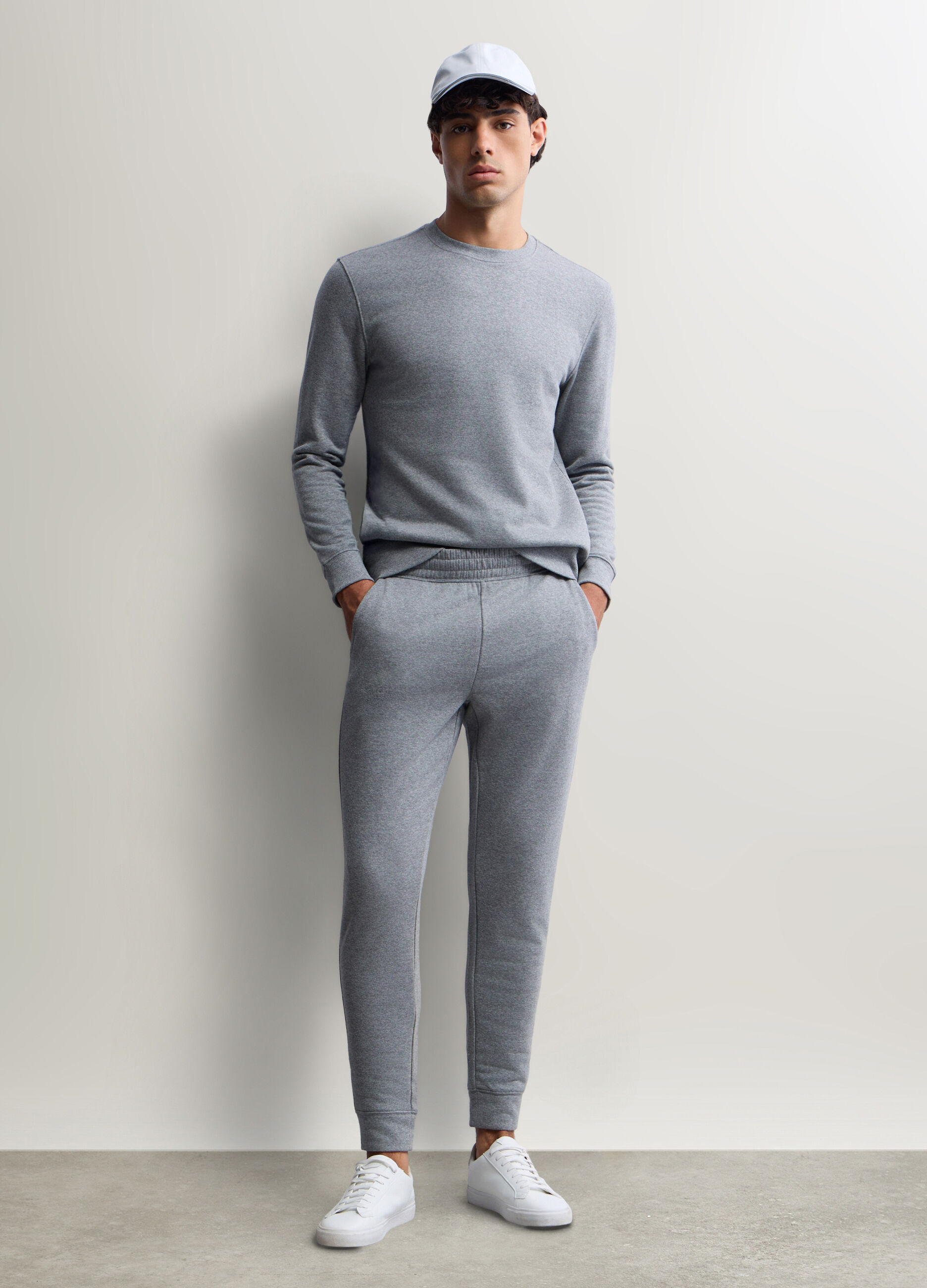 Jogger slim fit in felpa di cotone uomo