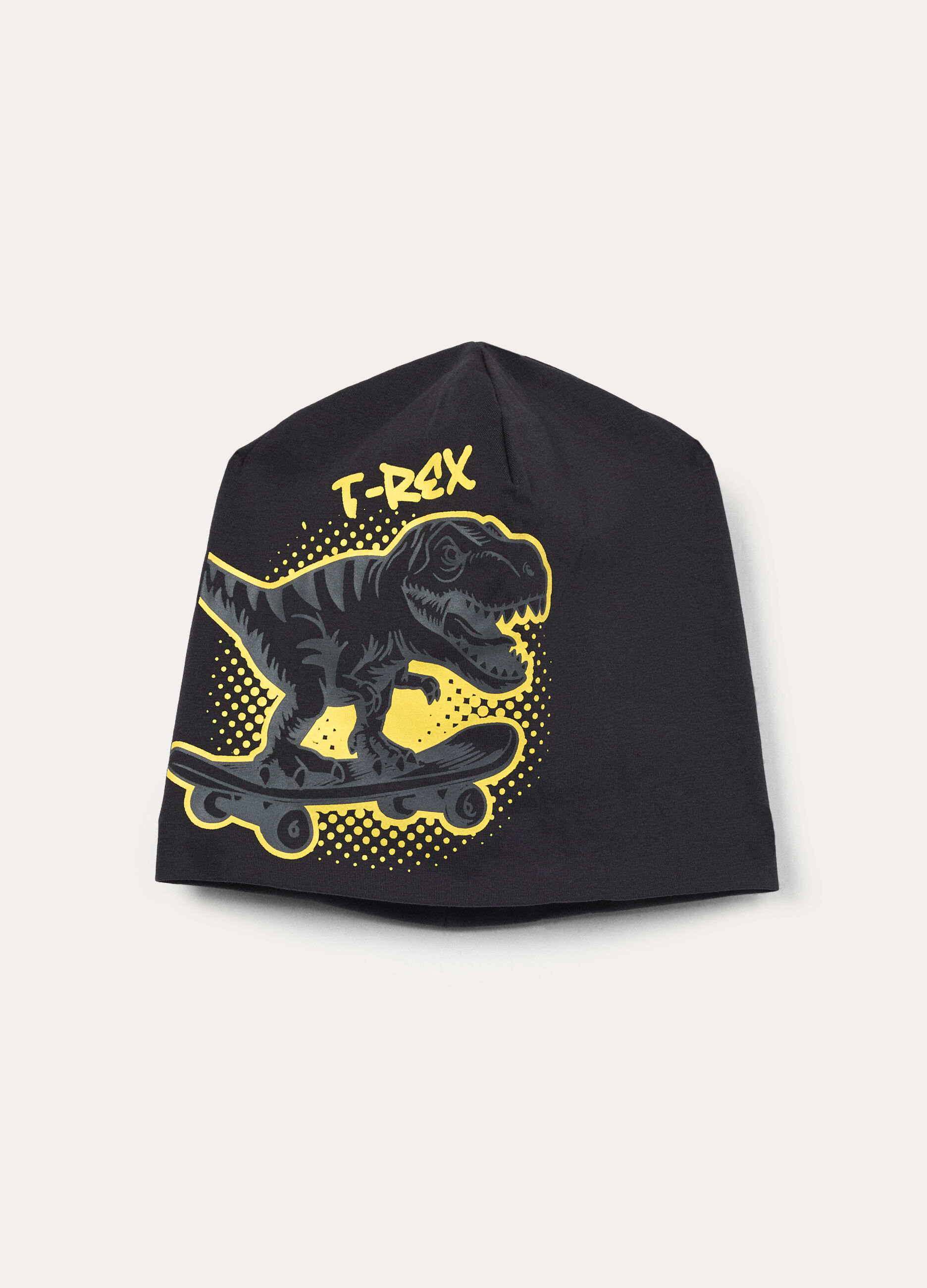 Berretto con stampa in french terry stretch_0