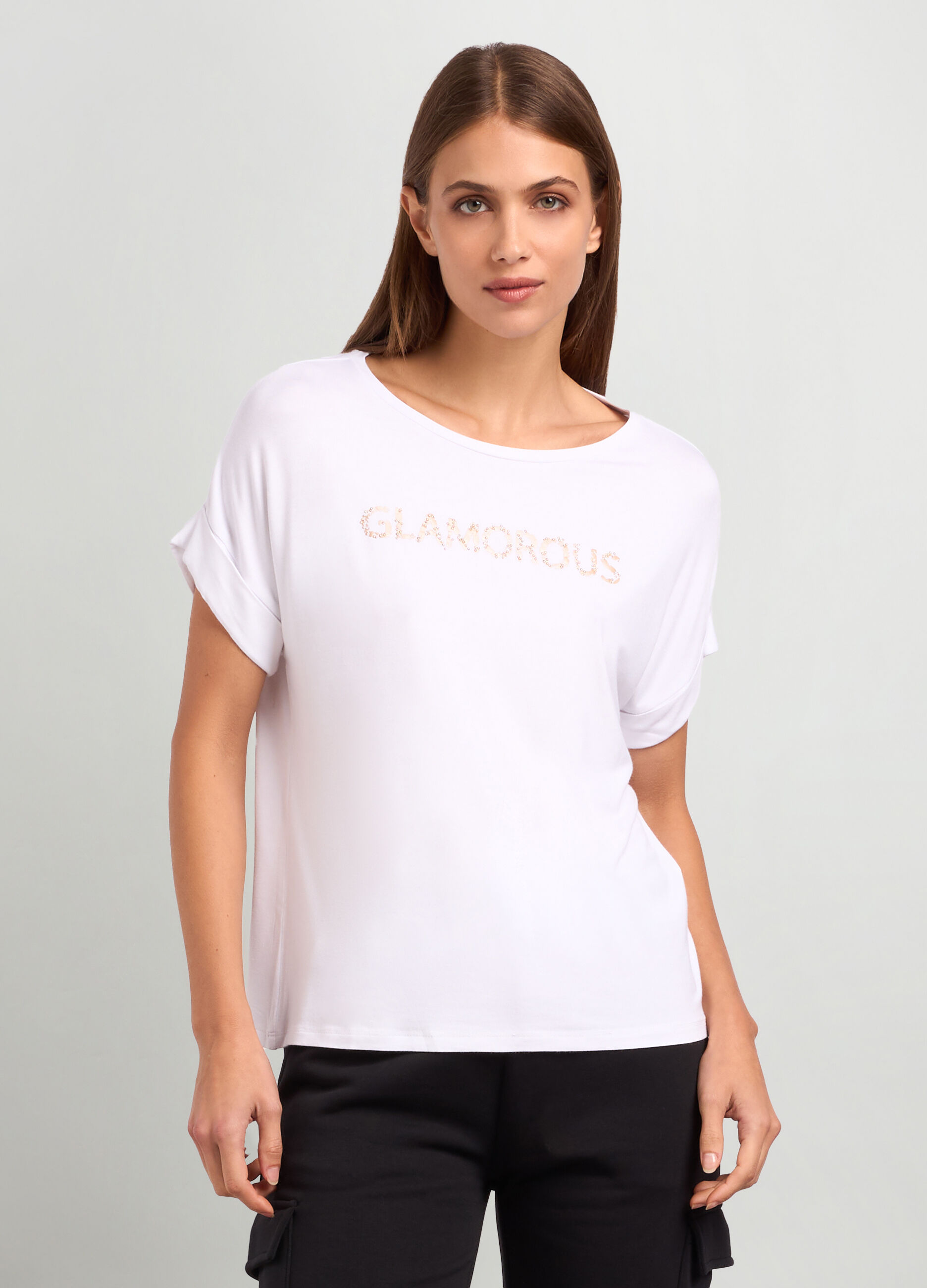 T-shirt in viscosa stretch donna_0