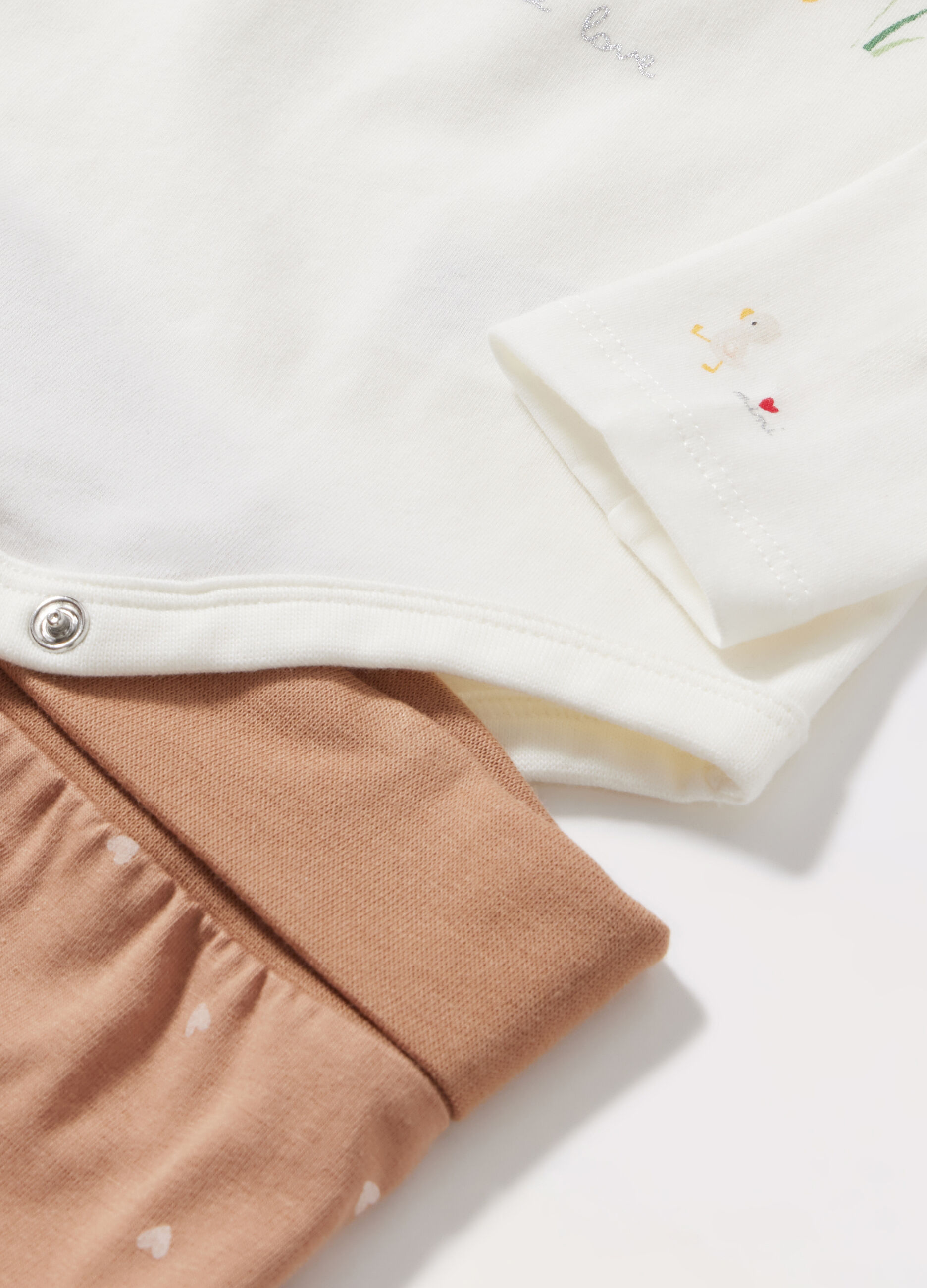 Completino con body e Joggers in cotone stretch neonata_1