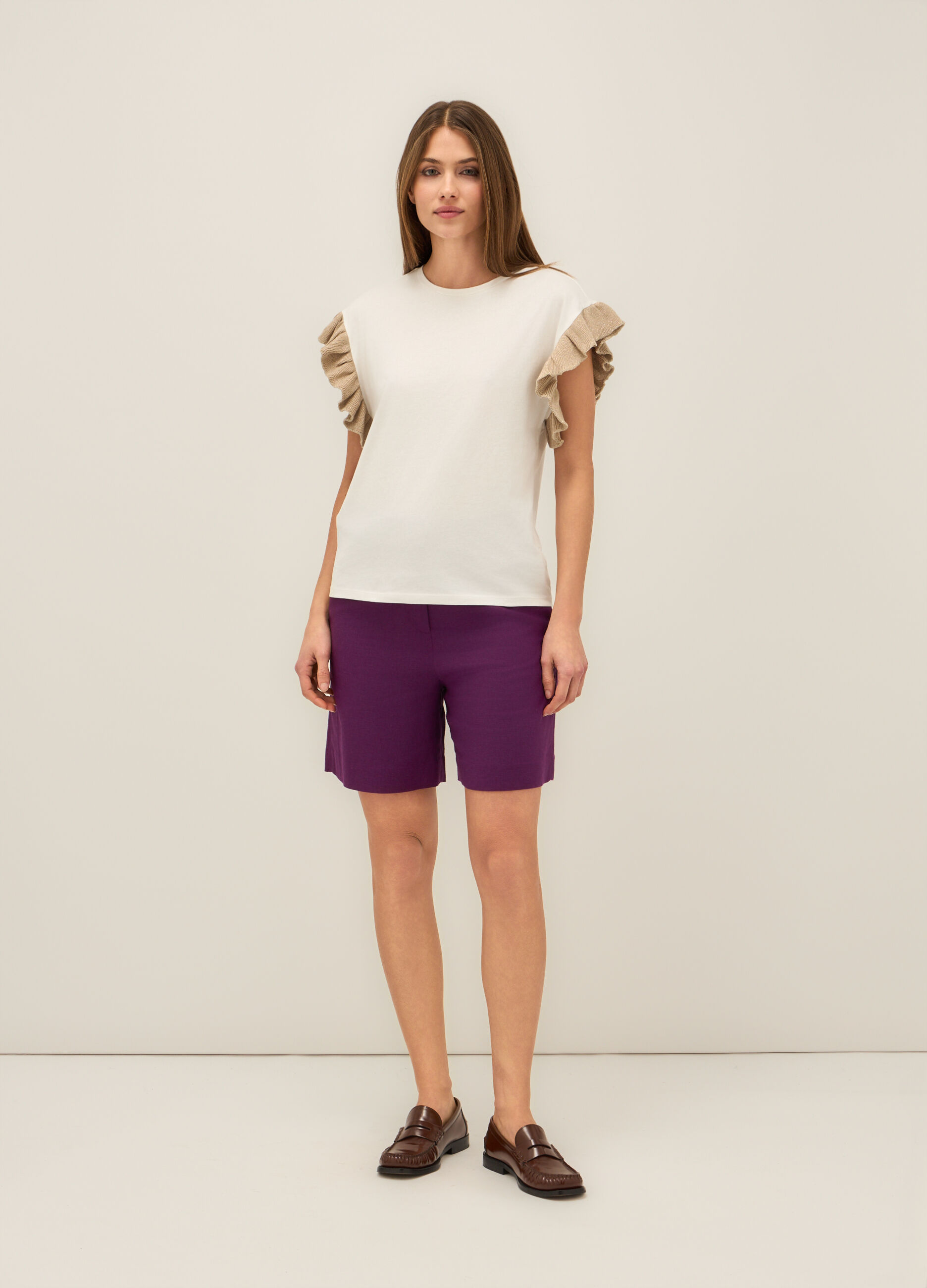 Shorts misto lino donna