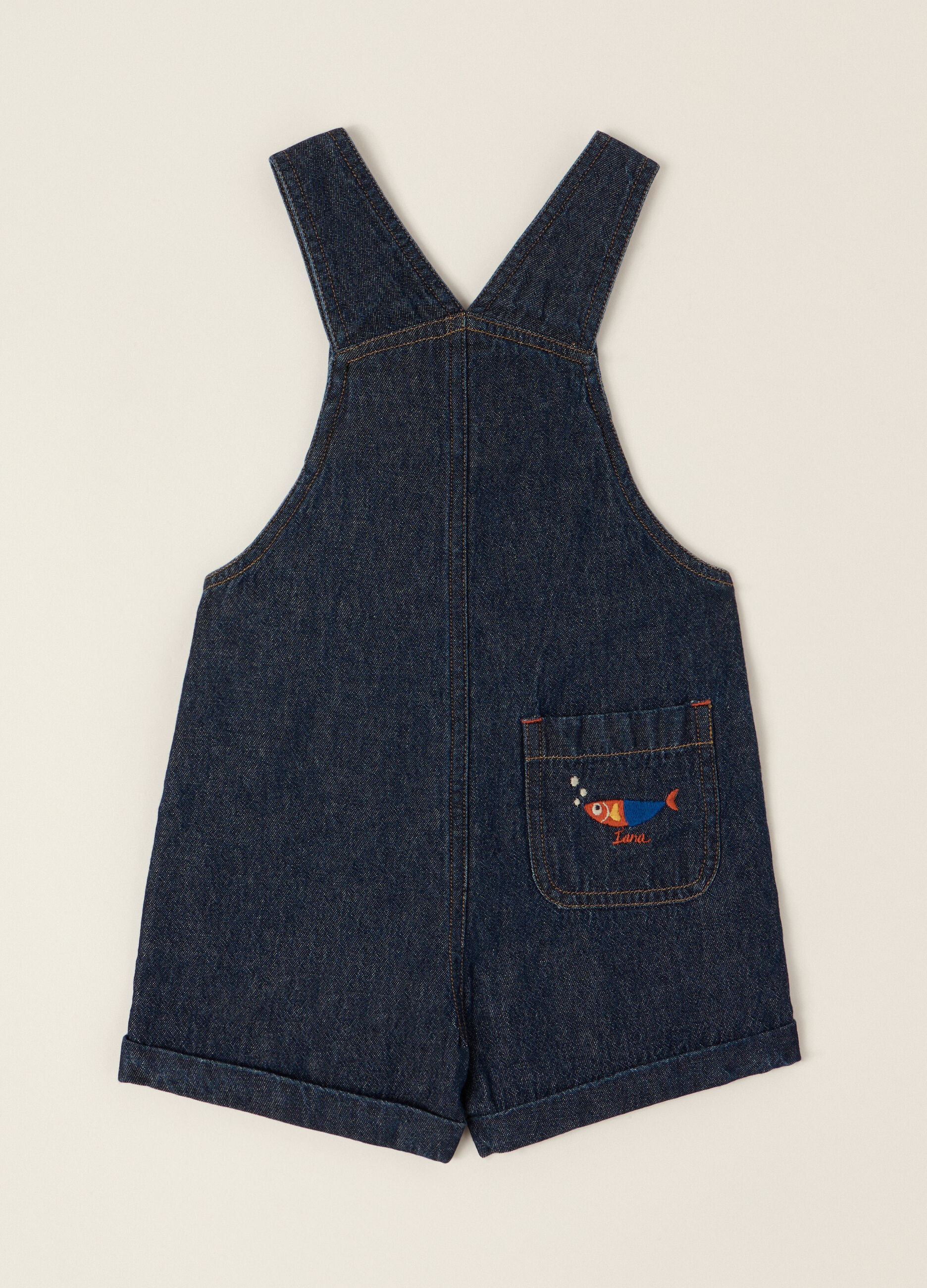 Salopette in chambray di puro cotone IANA _1