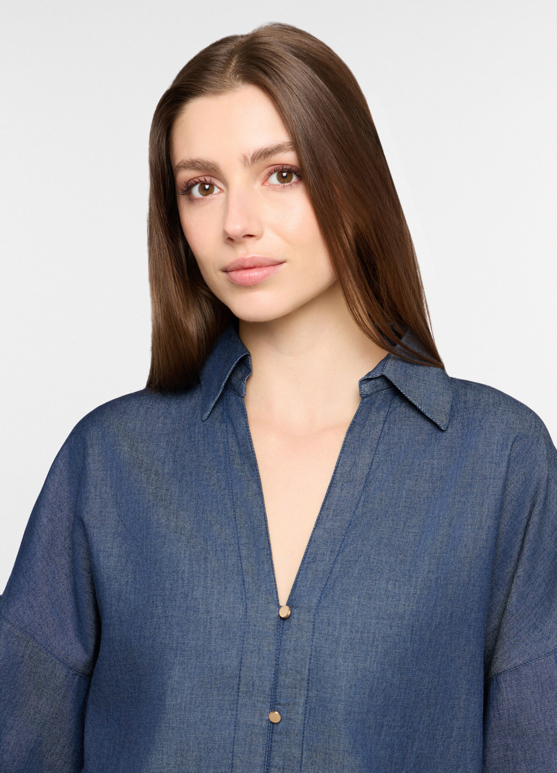Camicia over fit in chambray donna_3
