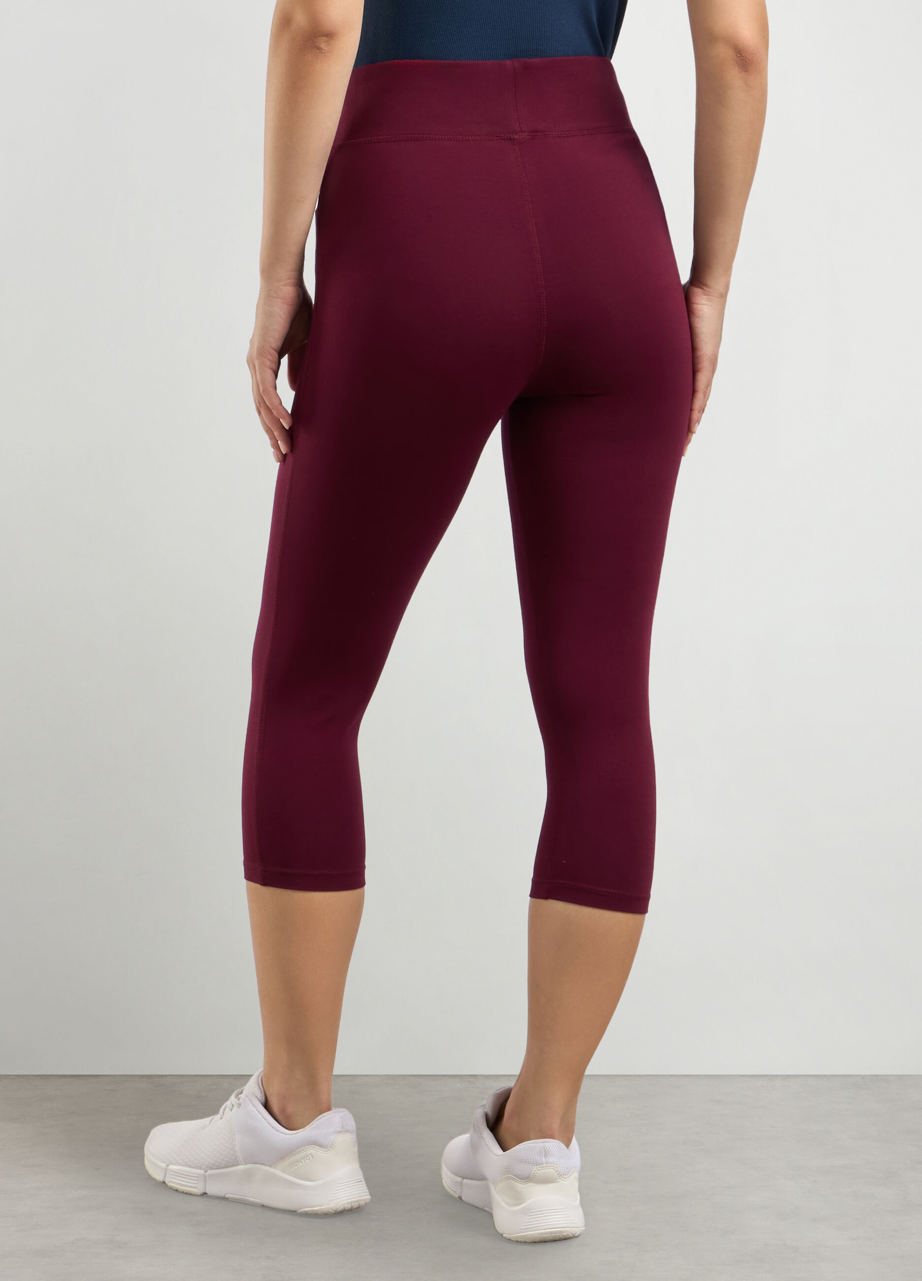 Leggings capri in cotone stretch donna_1