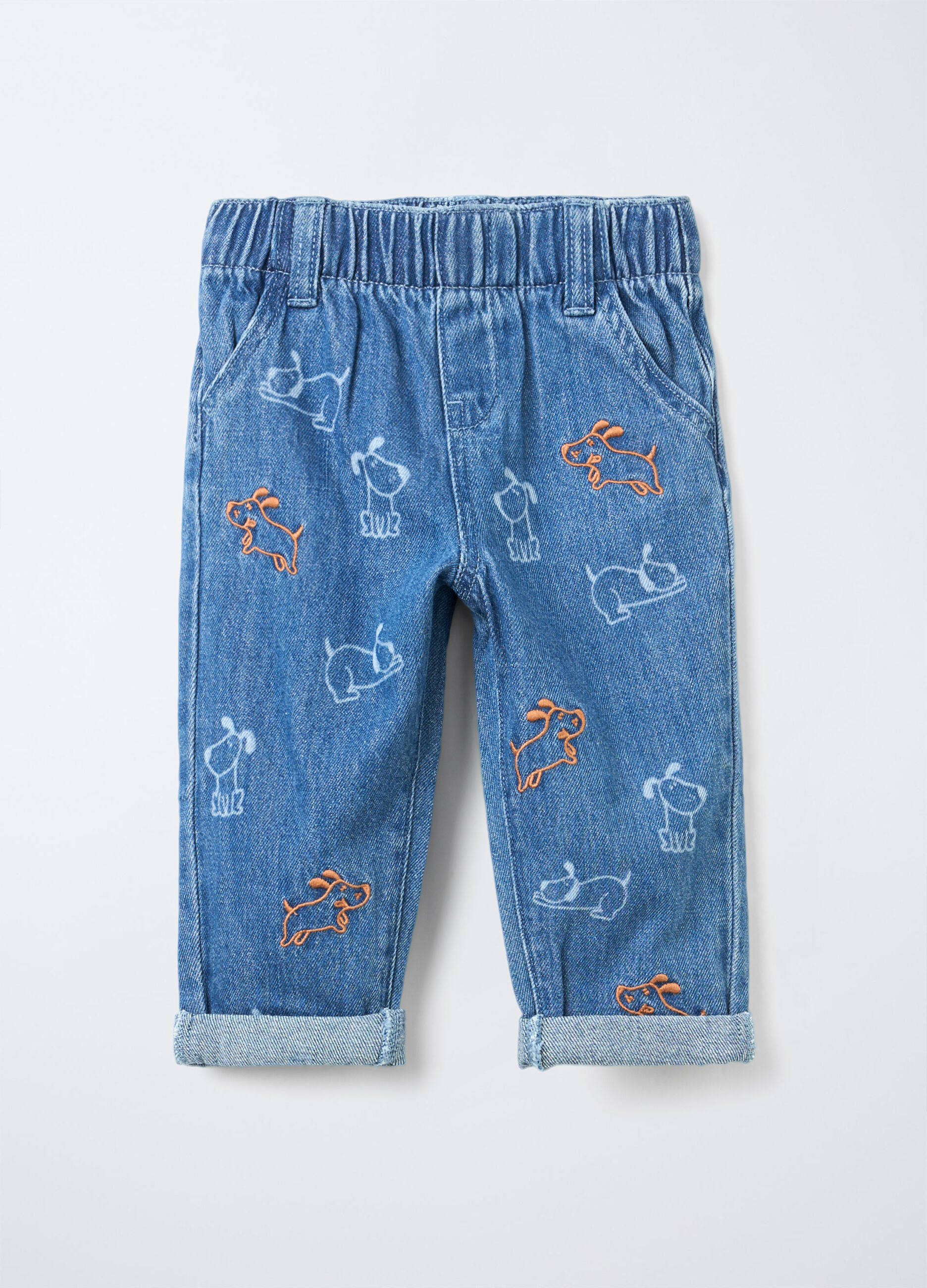 Jogger in denim di cotone misto viscosa Fit Relaxed bimbo_0