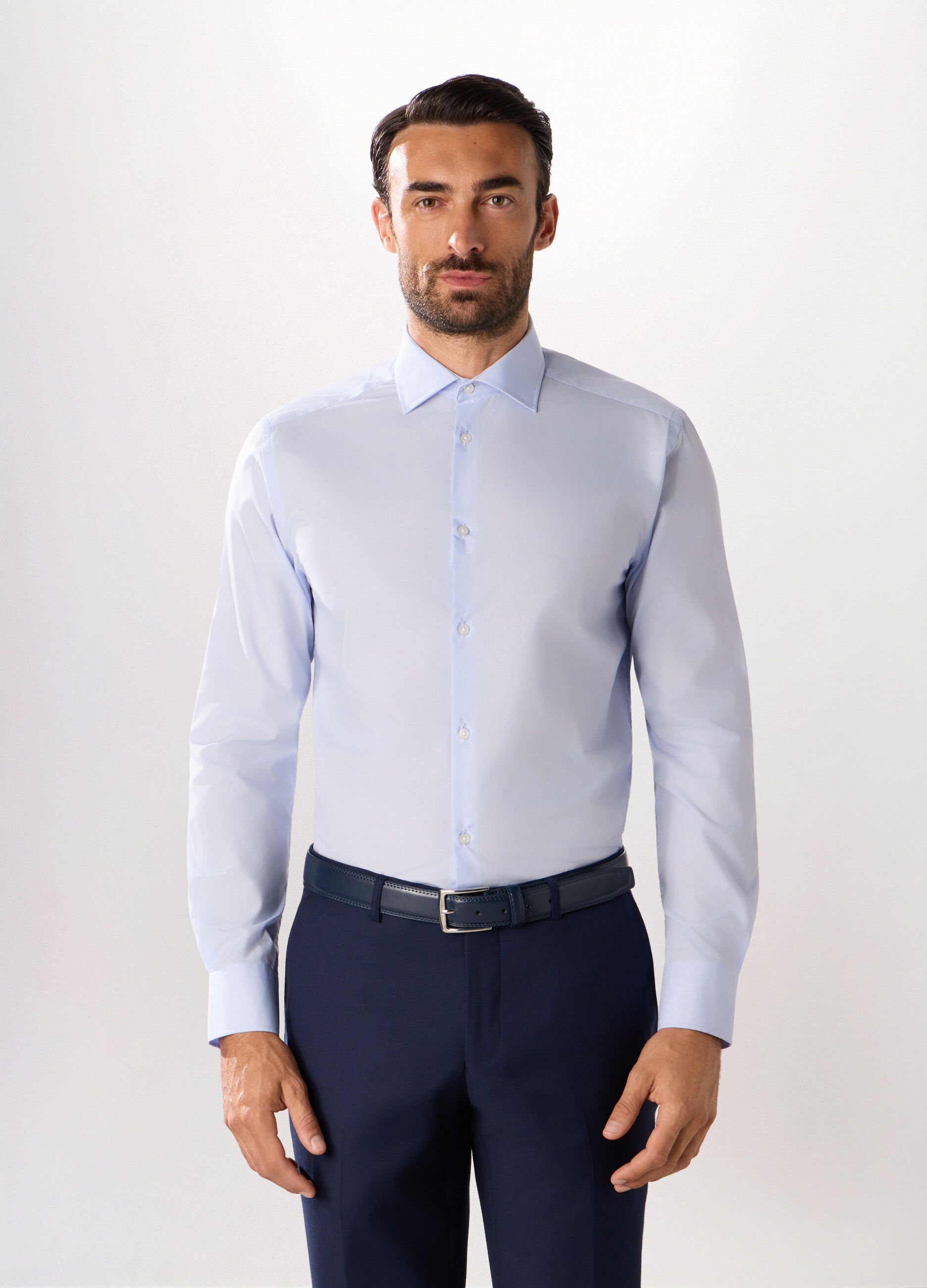 Camicia regular fit in misto cotone uomo_0