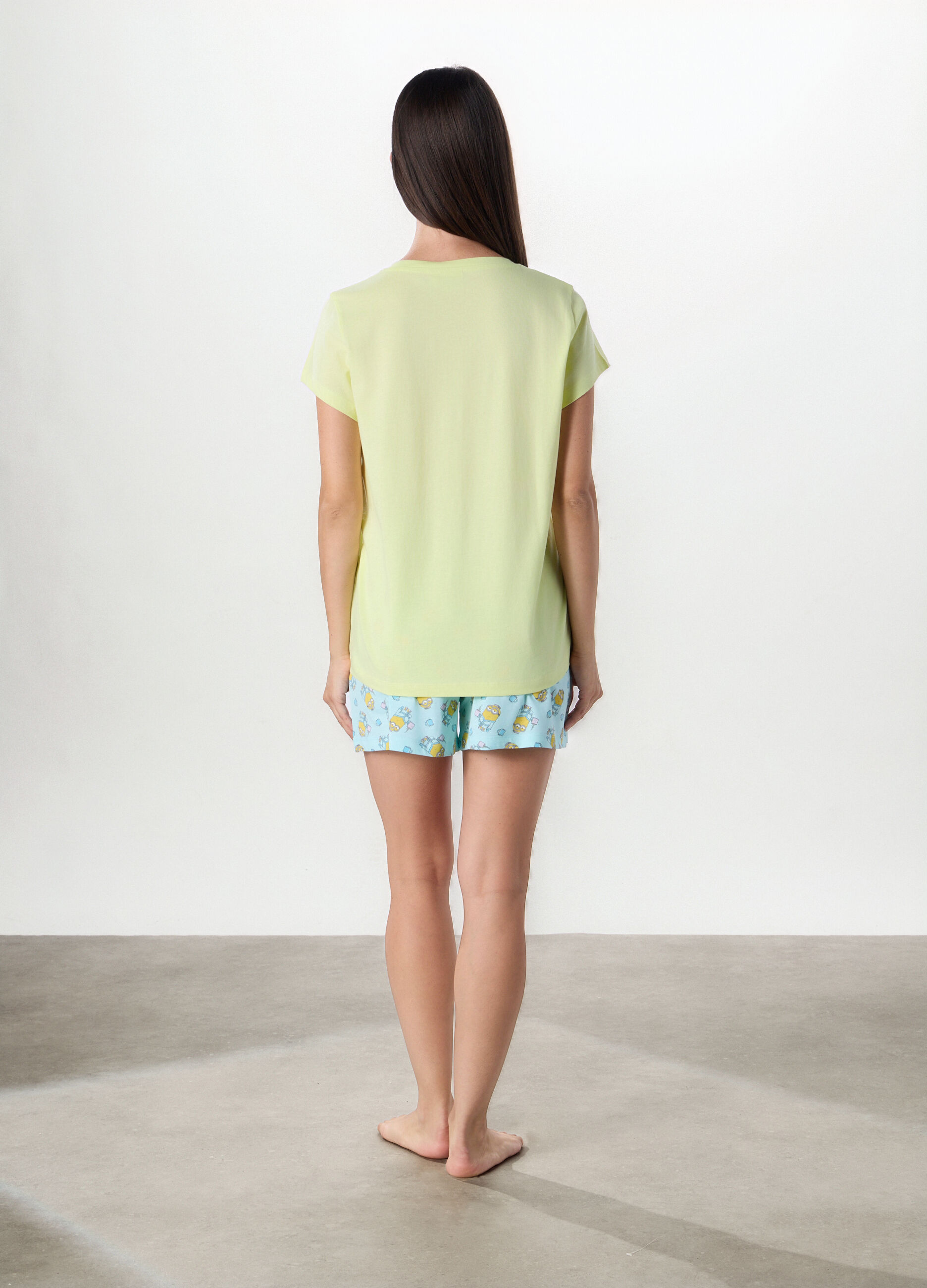 Pigiama corto in jersey di puro cotone donna_1