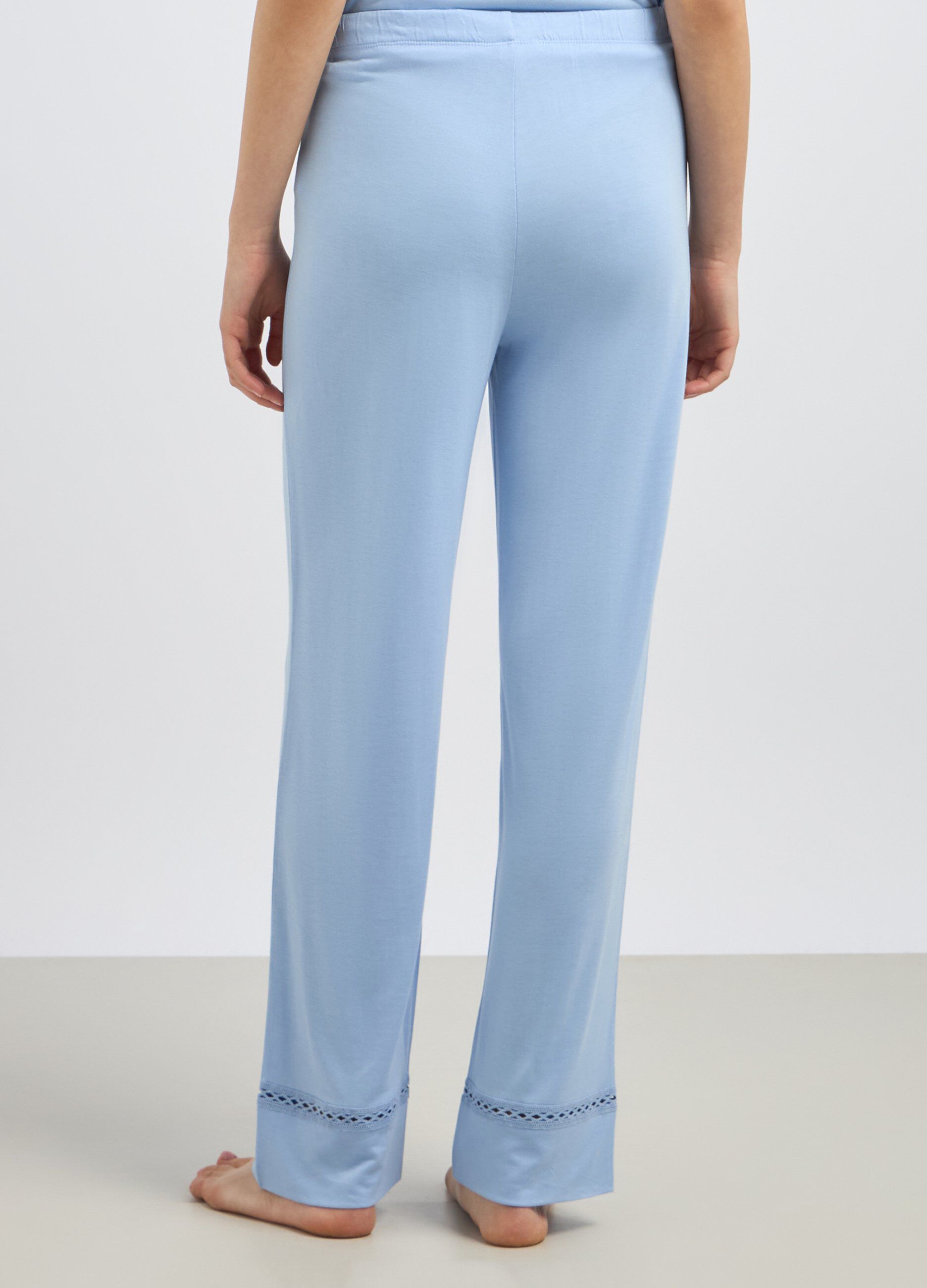 Pantalone lungo pigiama con pizzo donna_1