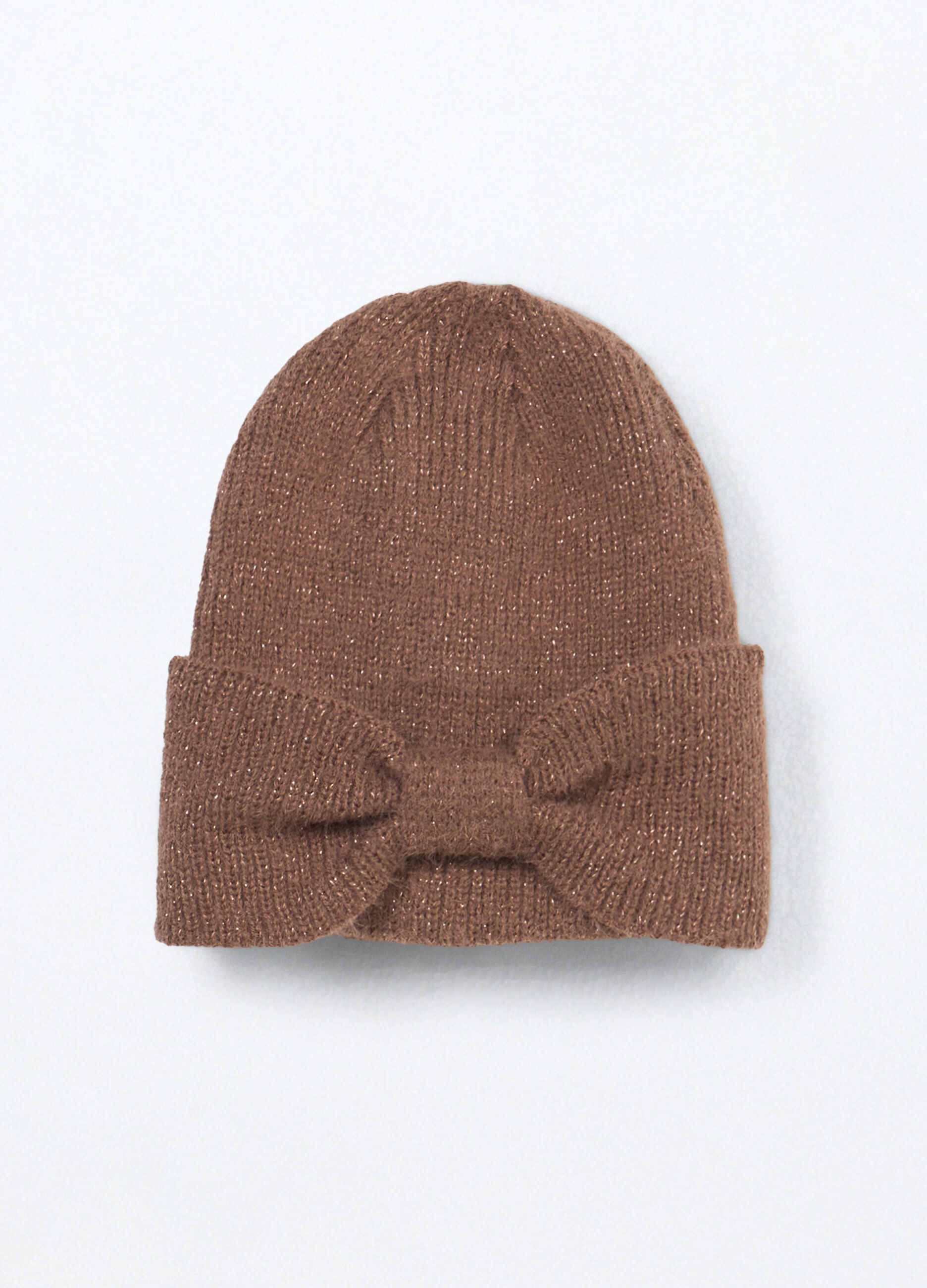 Berretto tricot con fiocco_0