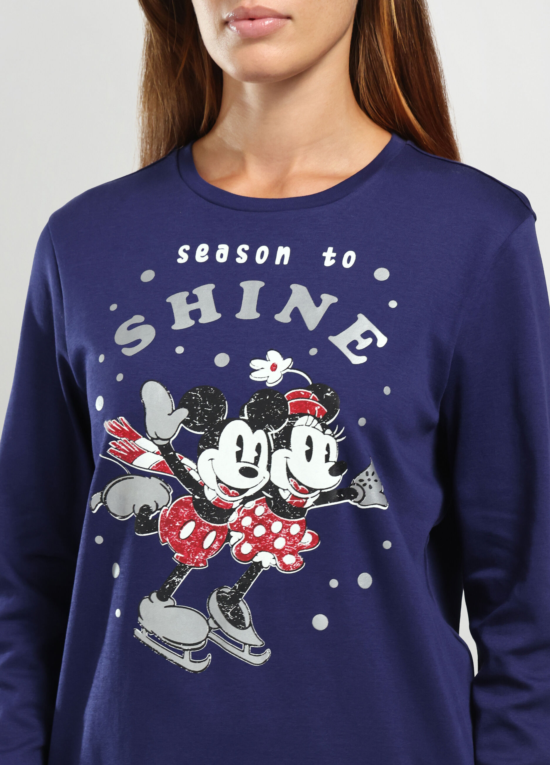 Set pigiama lungo in interlock di puro cotone donna_2