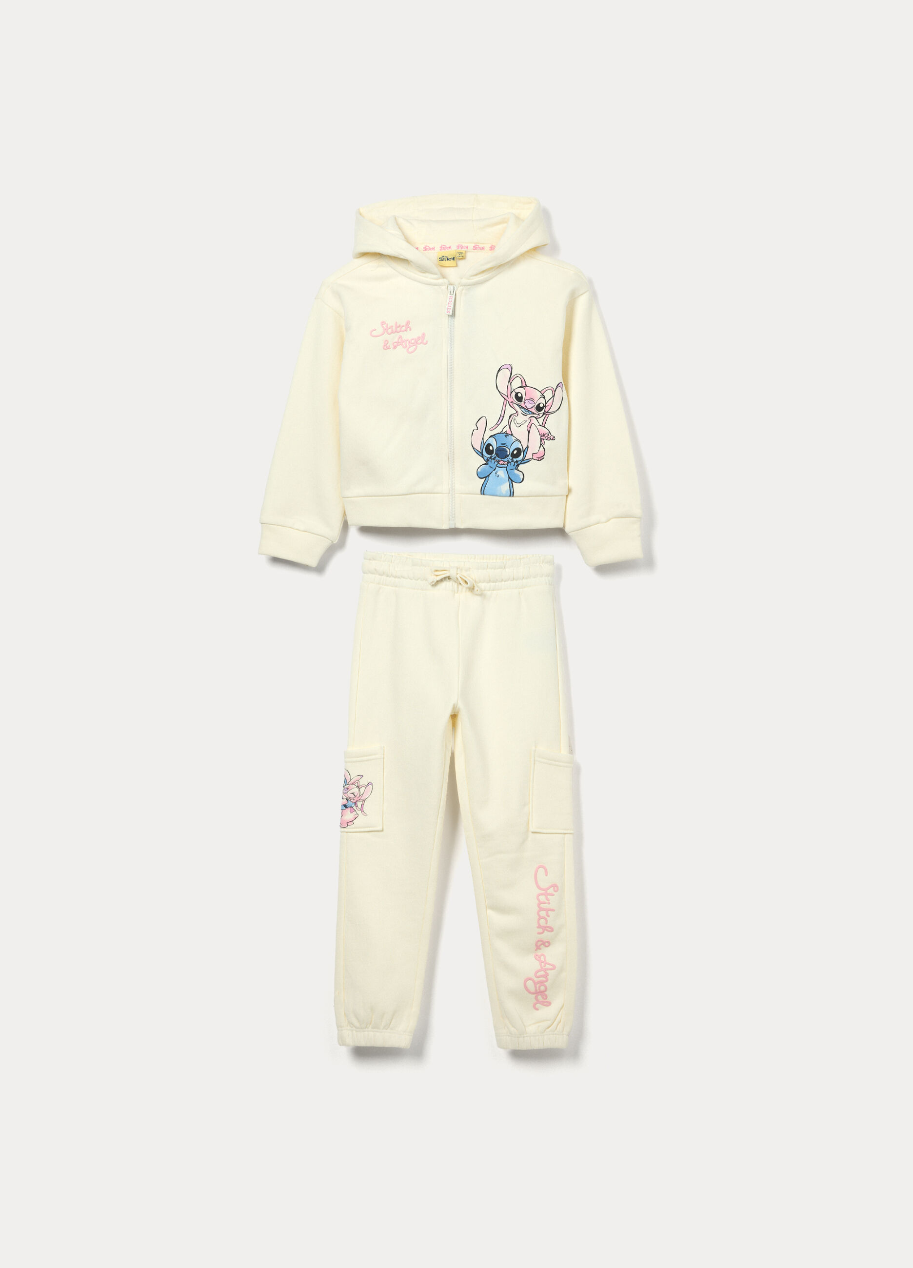 Jogging set Stitch in french terry di puro cotone bambina_0
