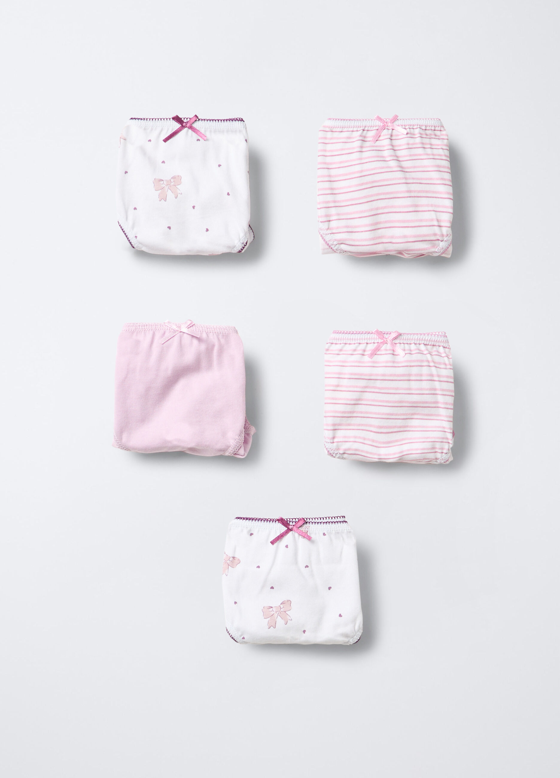 Pack 5 slip in jersey di puro cotone bambina_0