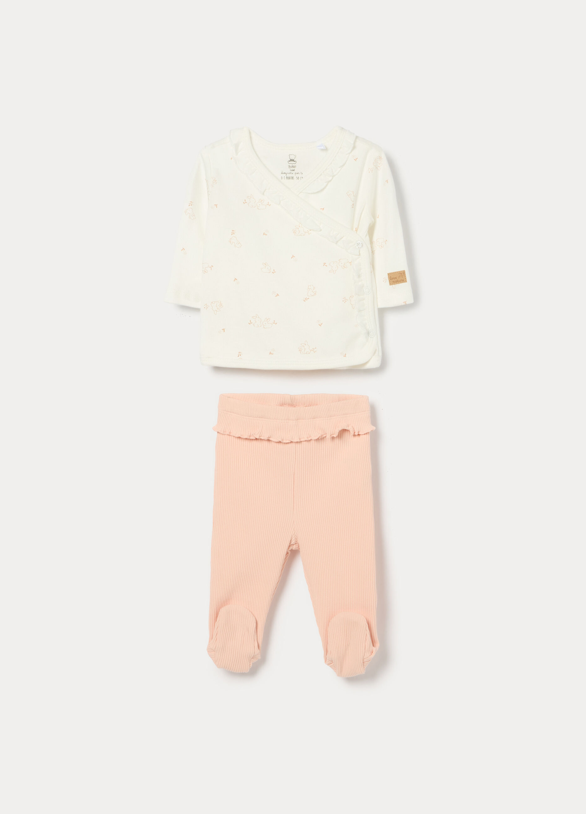 Tutina in interlock di cotone misto viscosa neonata_0