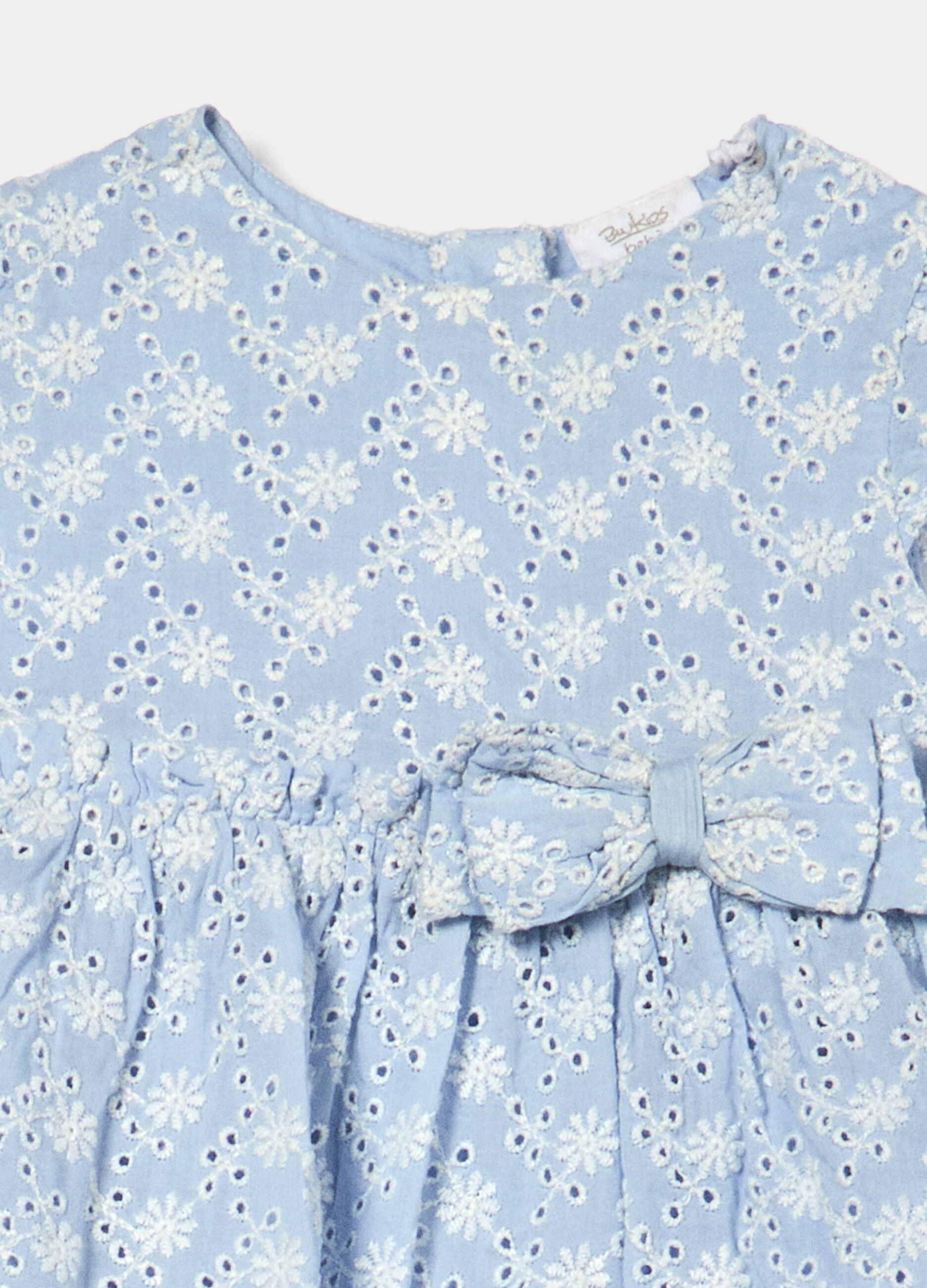 Set vestito + shorts in puro cotone sangallo neonata_2