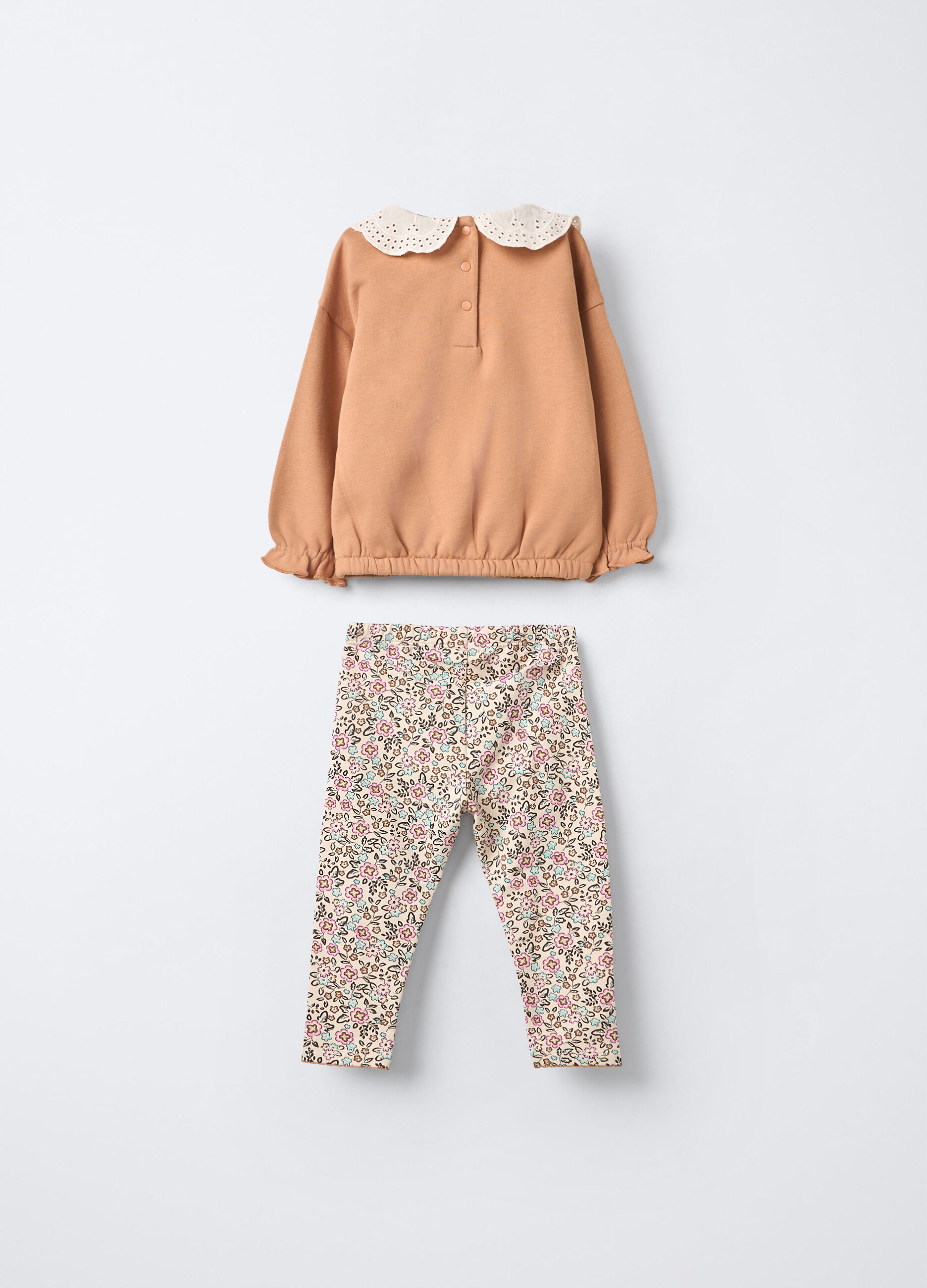 Jogging set in puro cotone garzato bimba_1