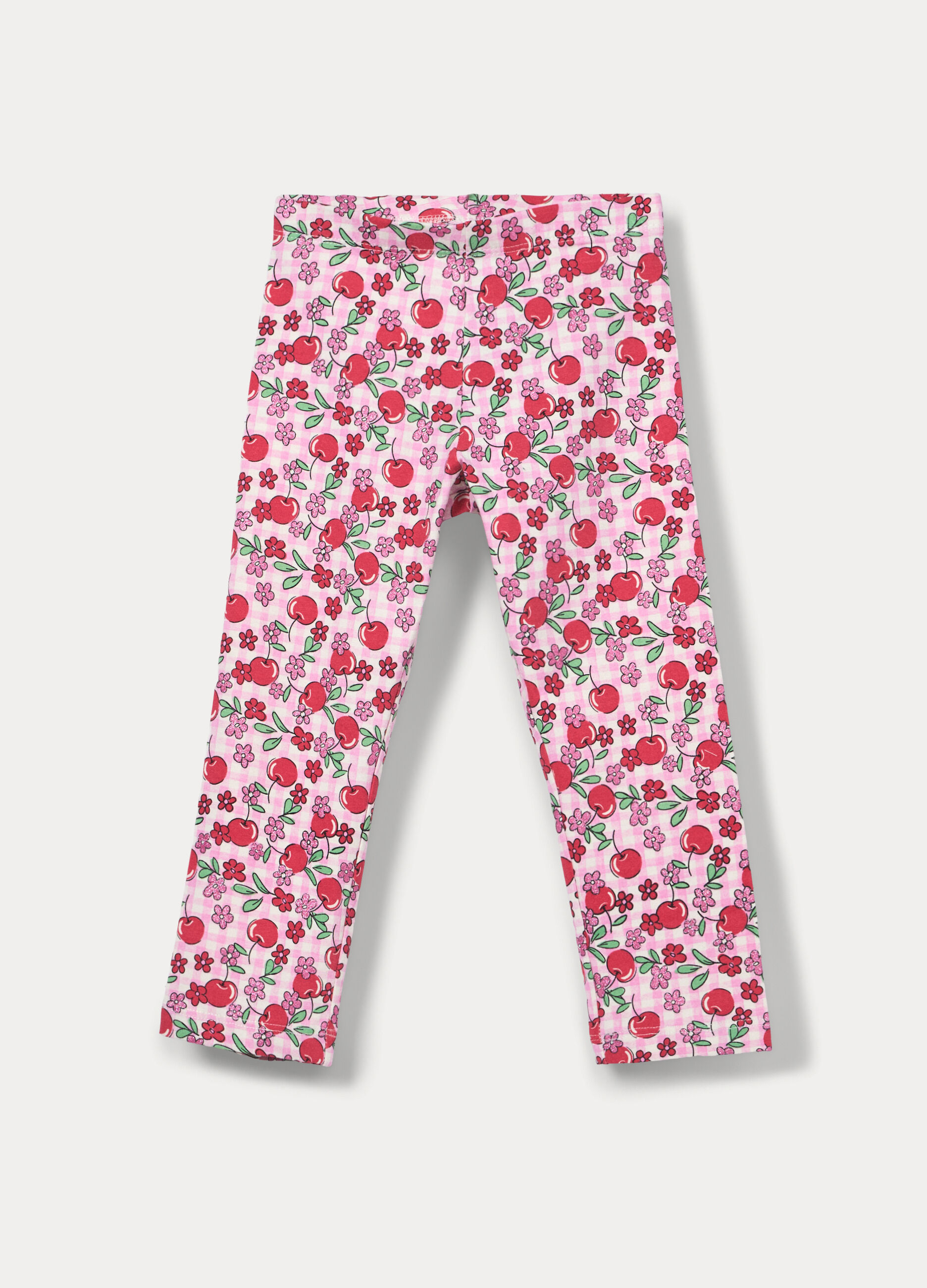 Leggings capri in jersey di cotone stretch bambina_0