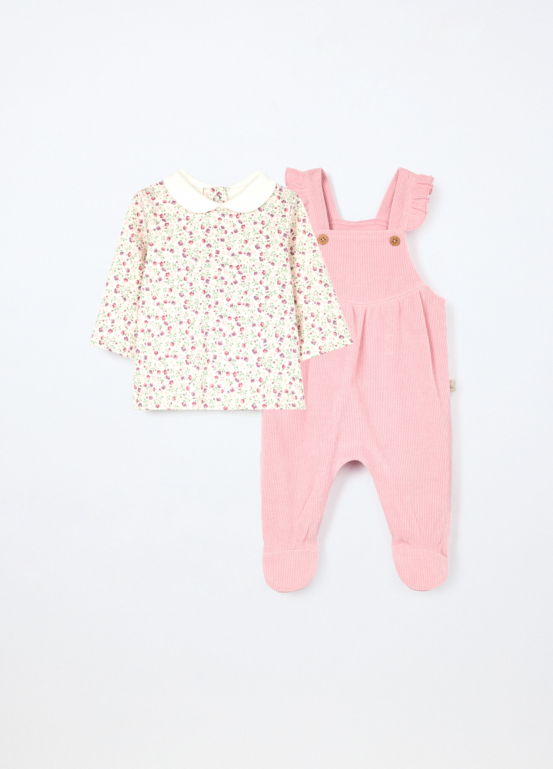 Set t-shirt + salopette neonata_0