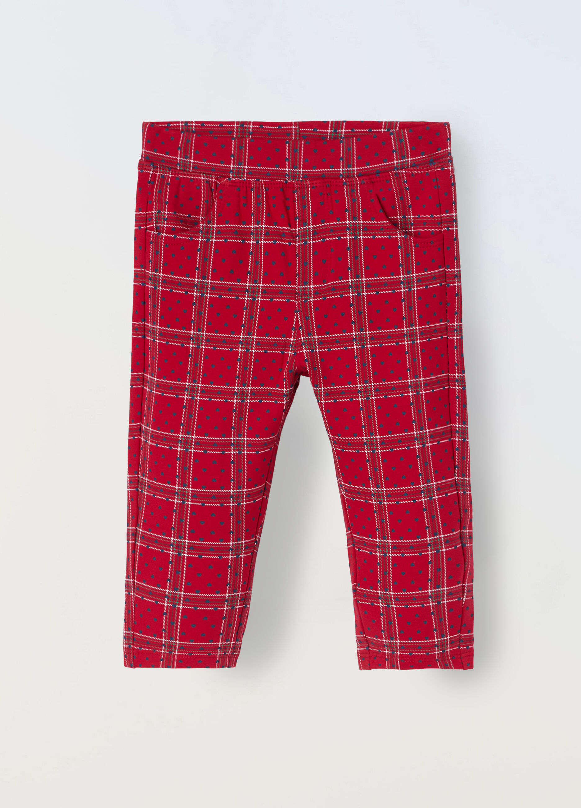 Jeggings in felpa di cotone stretch neonata_0