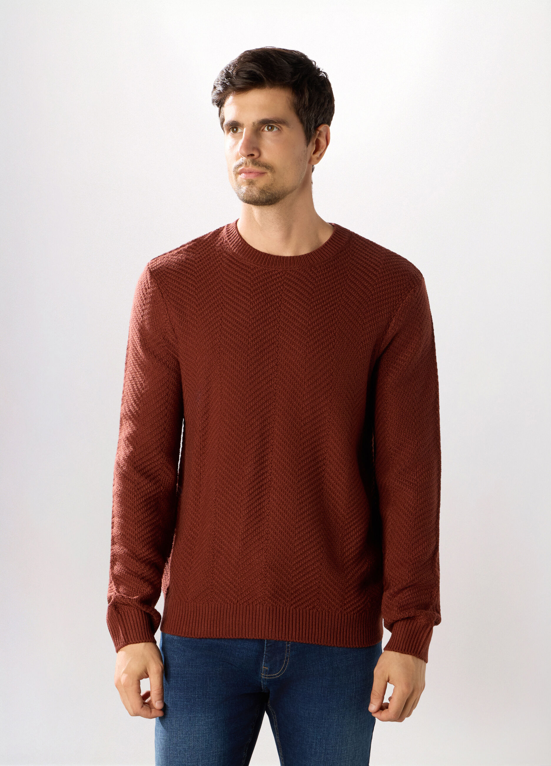 Maglione girocollo chevron uomo_0