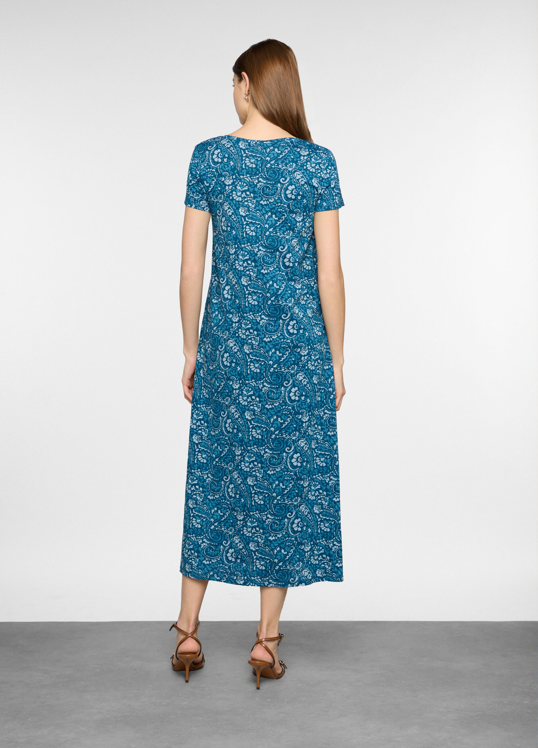 Abito lungo in jersey di puro cotone donna