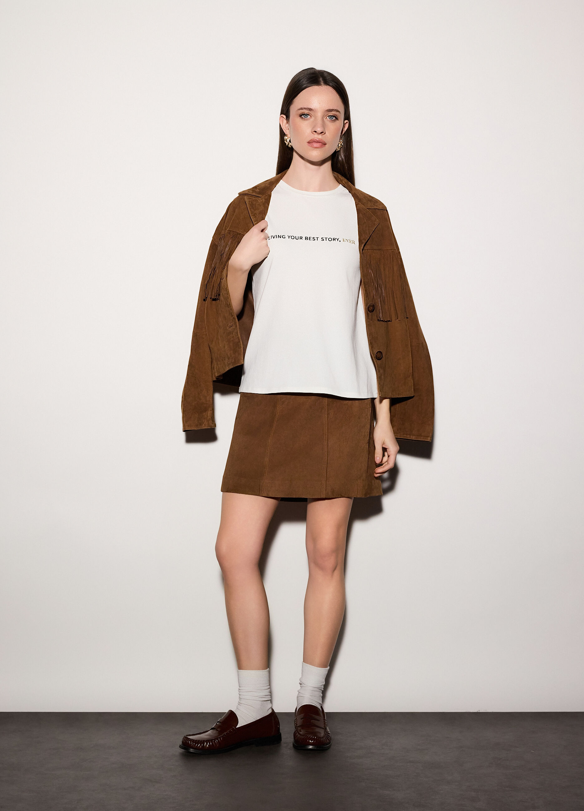 T-shirt girocollo stretch donna_0