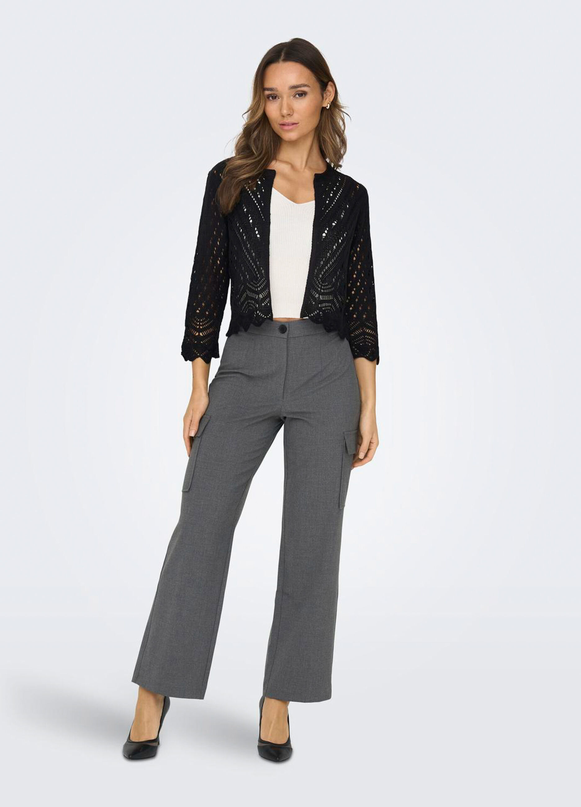 Cardigan in maglia operata donna_0