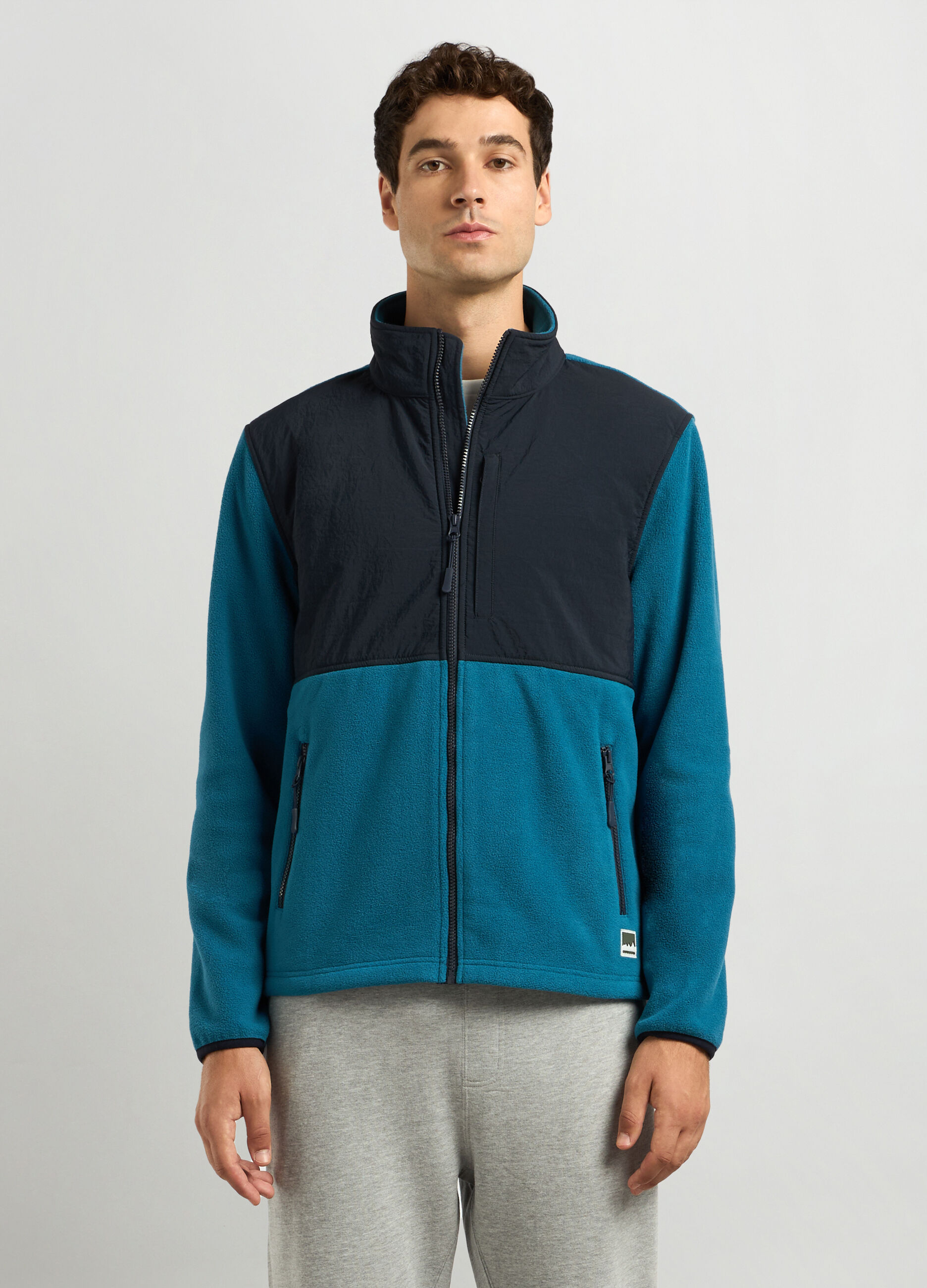 Felpa in pile full zip uomo_0