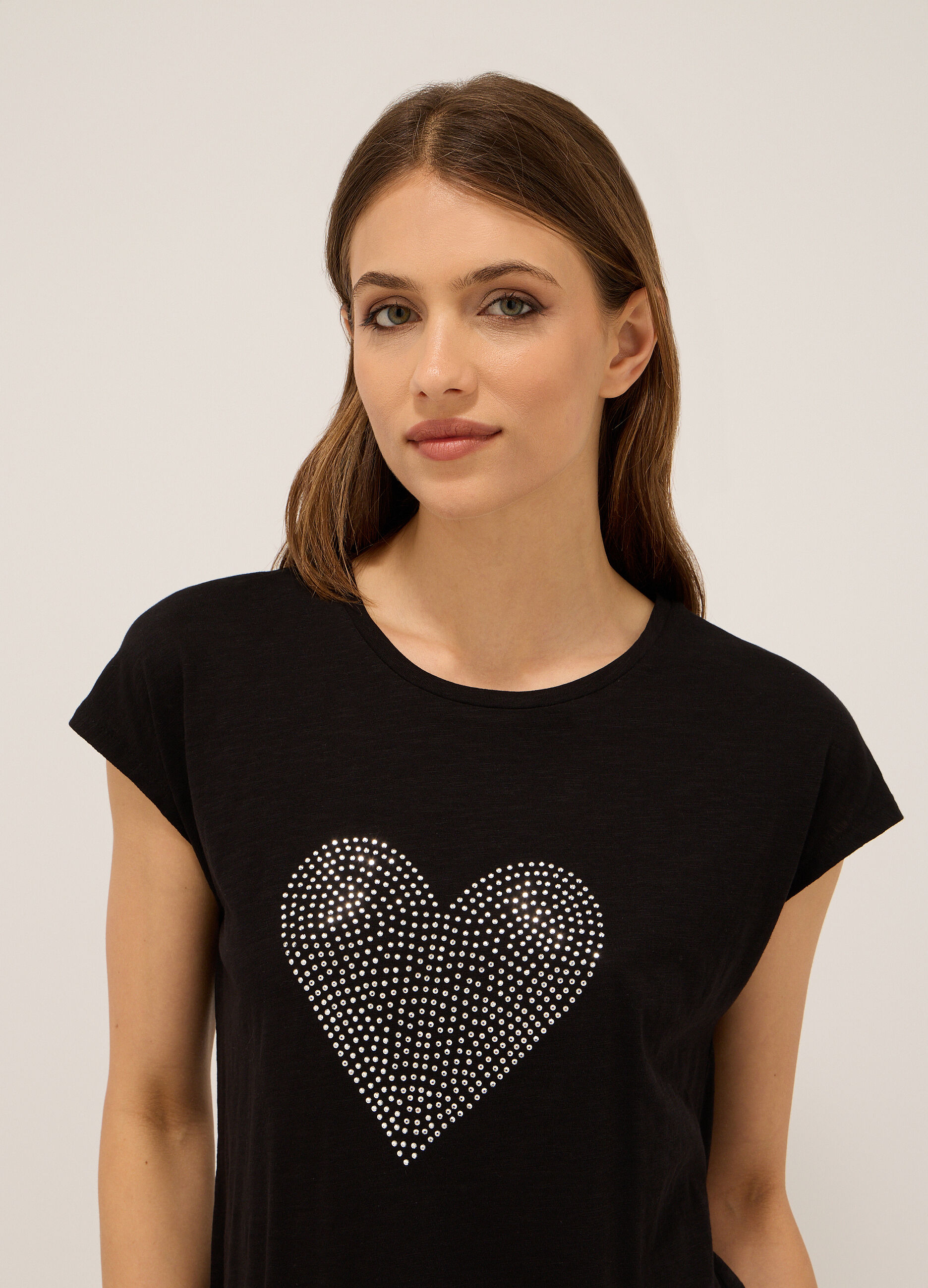 T-shirt in jersey di cotone slub donna_2