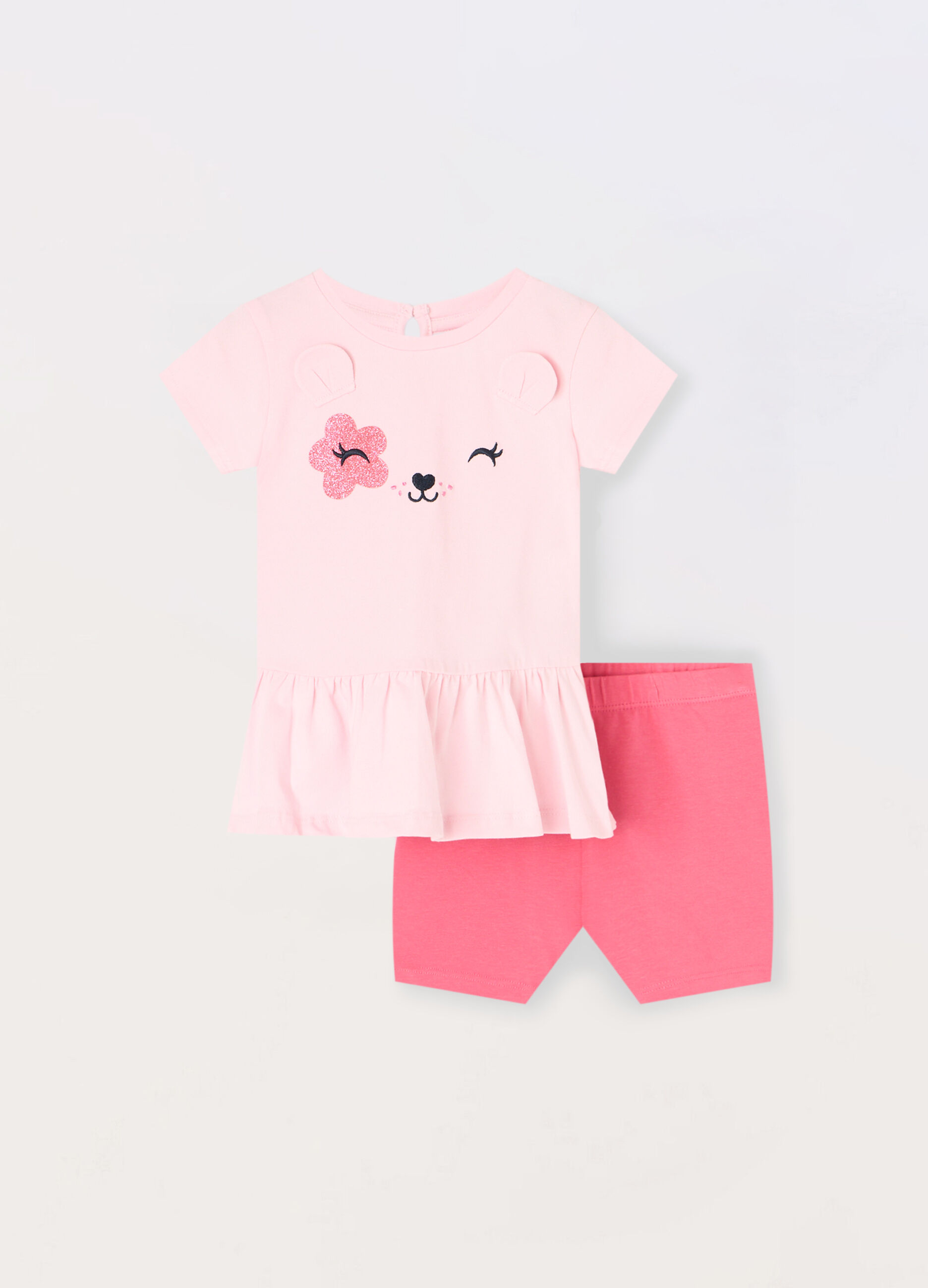 Jogging set in jersey di cotone stretch neonata_0