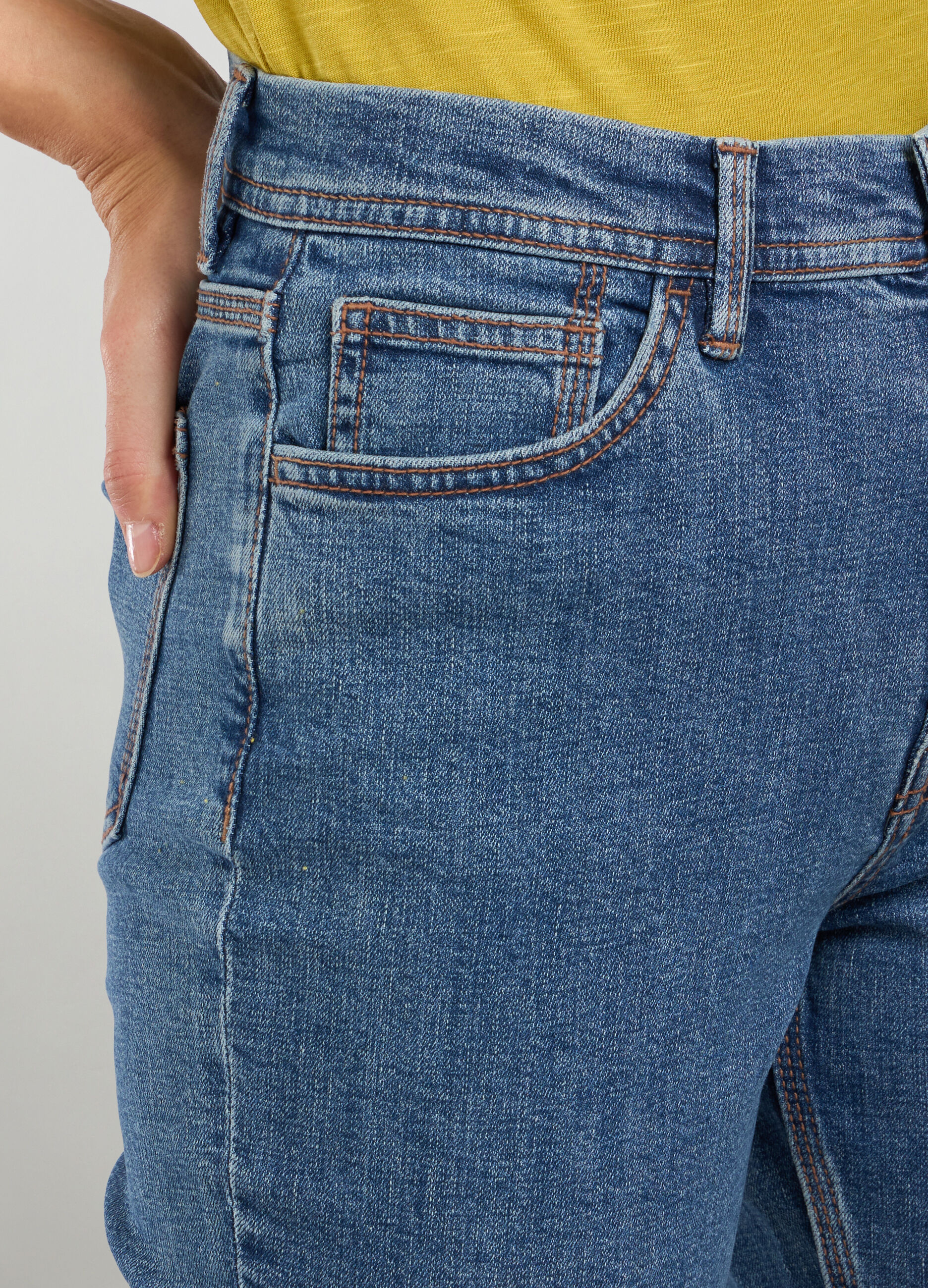 Pantaloni in denim in cotone stretch donna_2