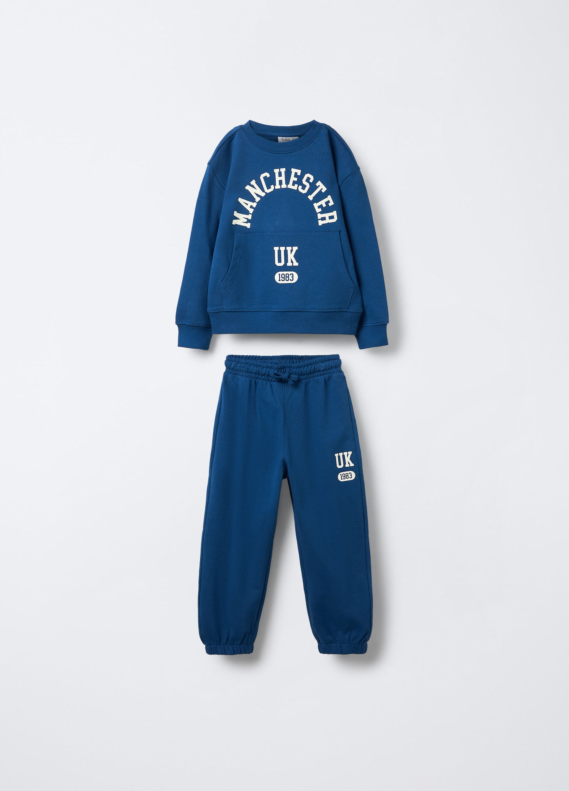 Jogging set in puro cotone garzato bambino_0