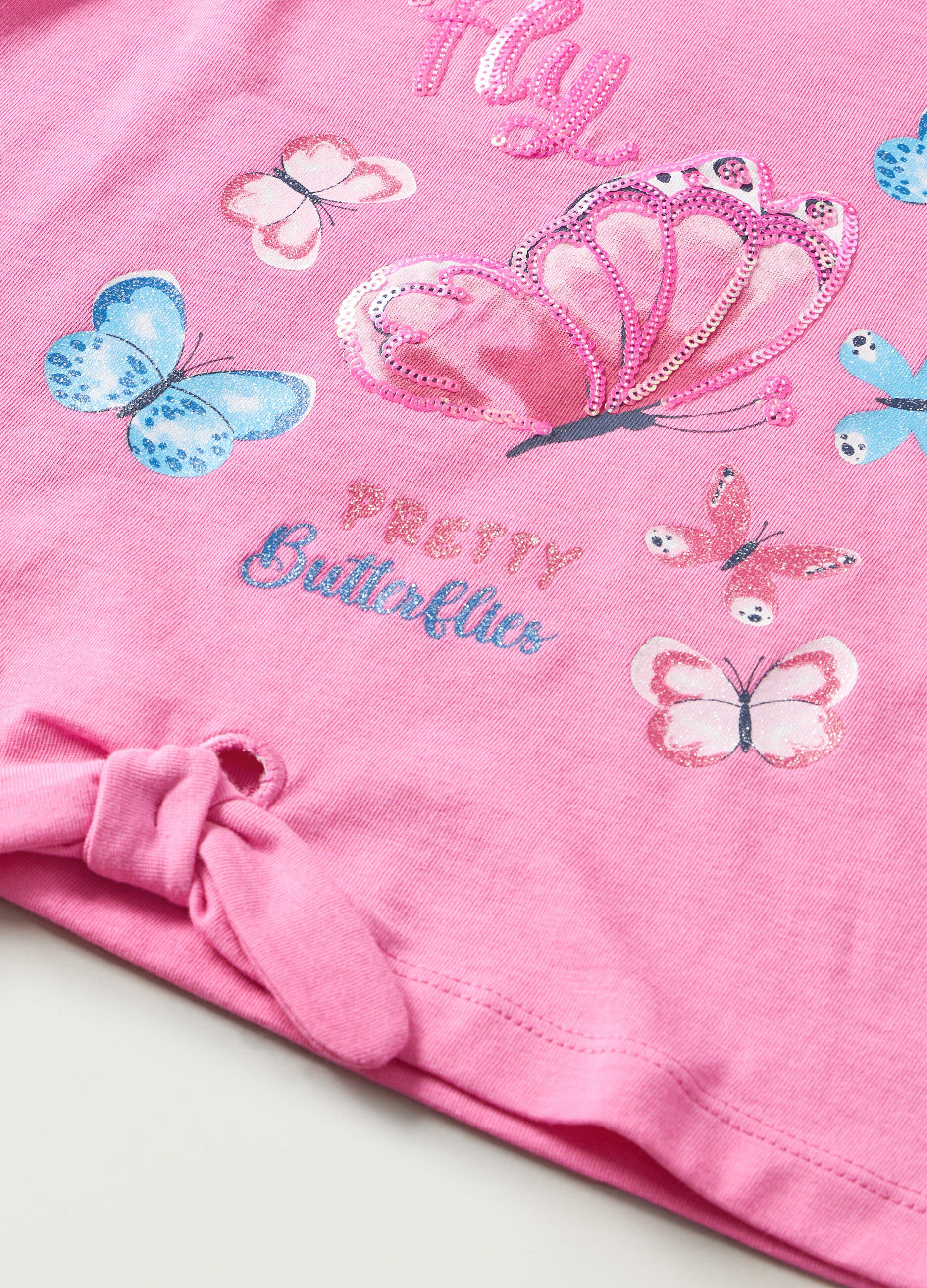 T-shirt con maniche ad aletta bambina