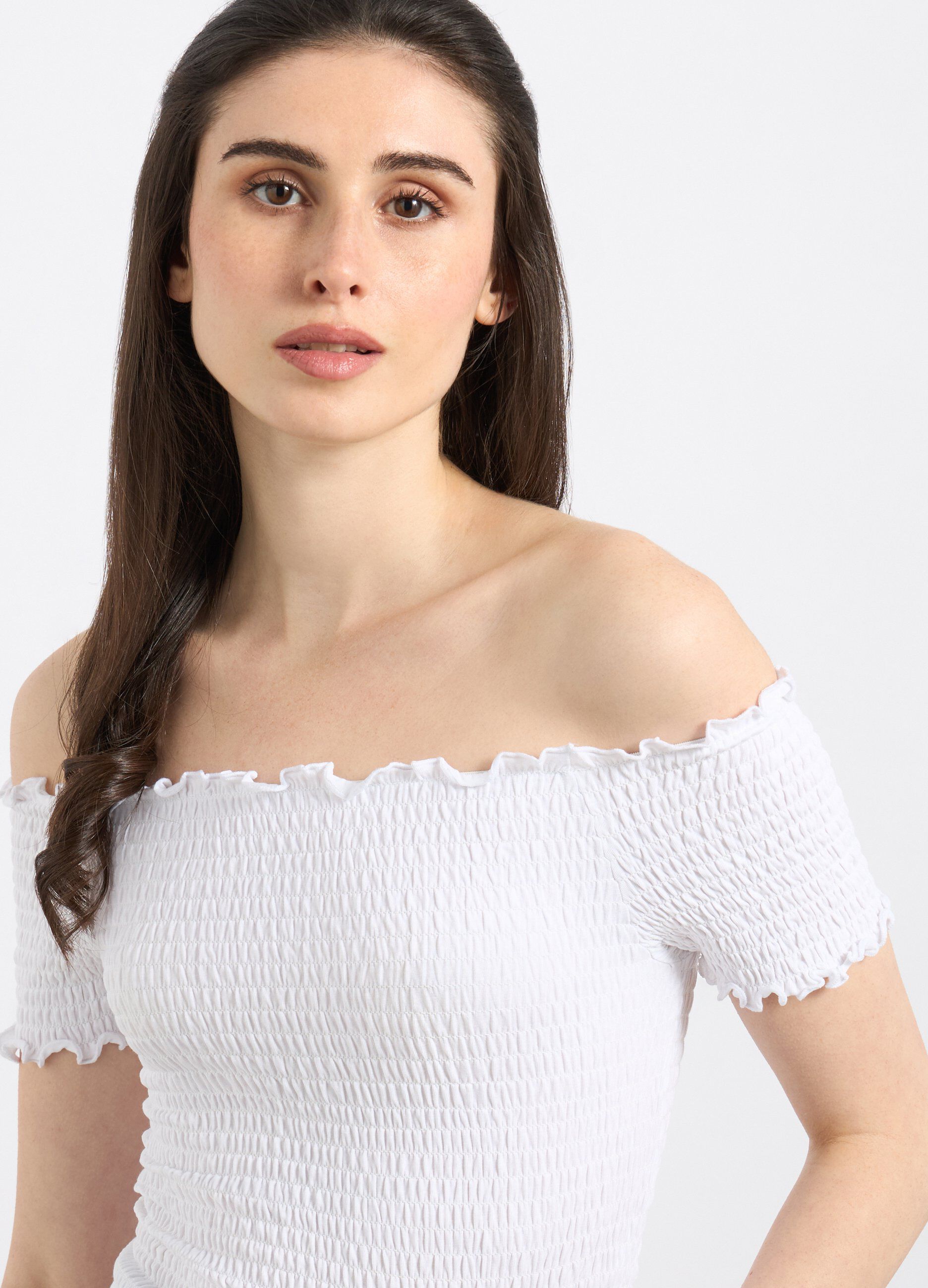Top smocked in misto cotone stretch donna_2